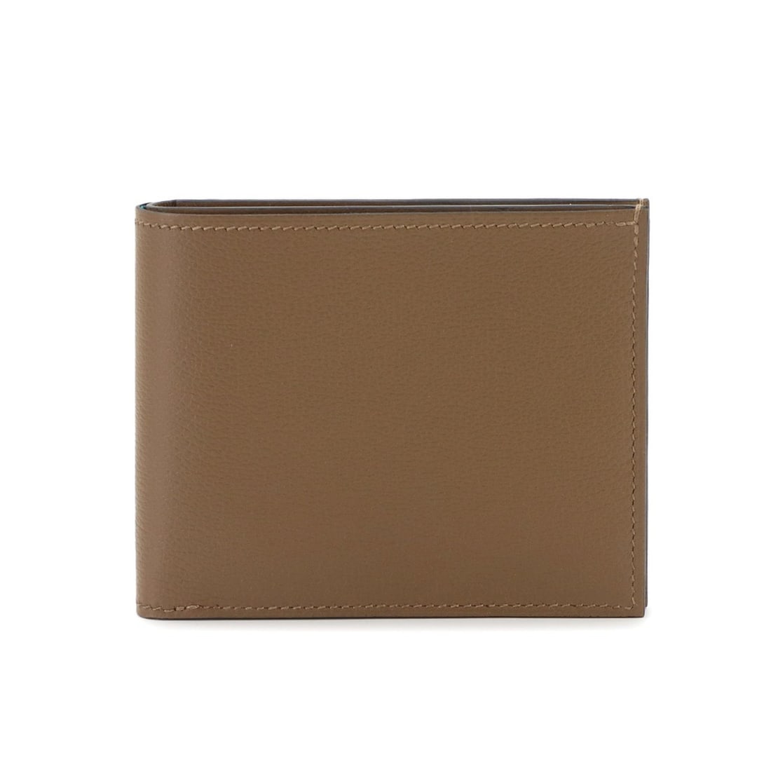 Hermes Citizen Twill Compact Bi-fold Wallet Evercolor Beige Deweymar U Stamp