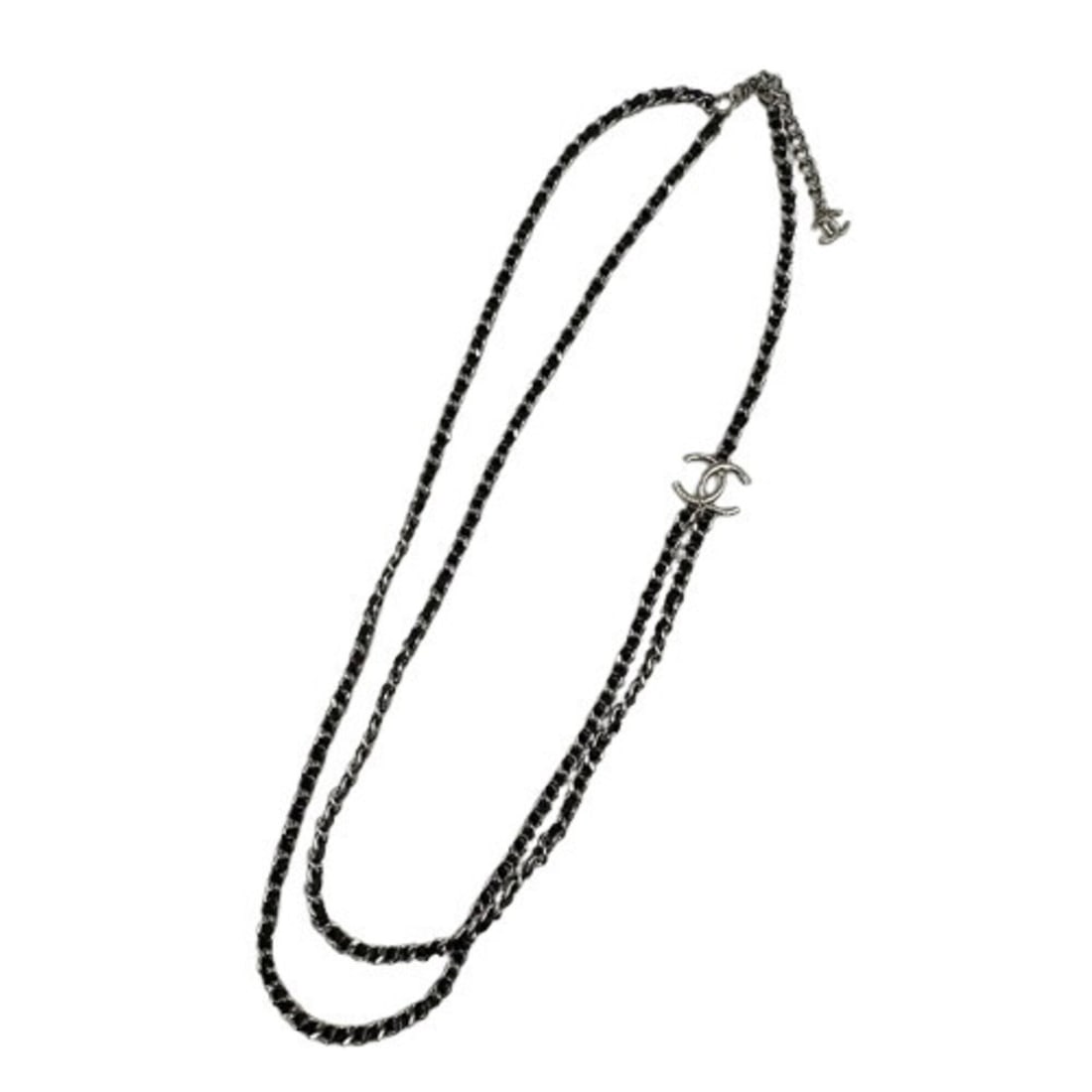 CHANEL Chain Necklace Coco Mark Long Bag Charm: --- Catalog ---Category: SizeNeck Circumference: 100 cm / 39.36''Category: DesignColor: BlackMaterial: Leather, MetalNecklace Type: NecklaceCategory: GeneralBrand: Chanel--- Item List ---Section: Cond