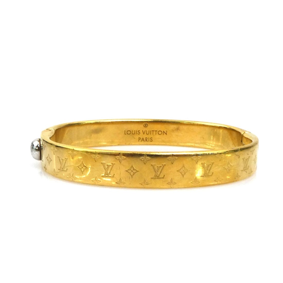 Louis Vuitton LOUIS VUITTON Bracelet Cuff Nanogram Metal Gold Men's Women's M00252 h32432a