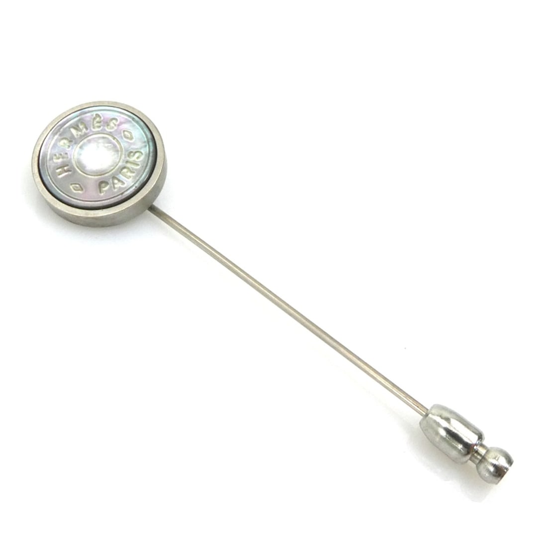 Hermes HERMES Brooch Sellier Metal Shell Silver Women's e62154i: --- Catalog ---Category: SizeSize (HxWxD): 6.5cm x 1.5cm / 2.55'' x 0.59''Category: DesignType: BroochColor: SilverGender: WomenMaterial: Metal, ShellCategory: GeneralBrand: Hermes--- Item List ---Sec