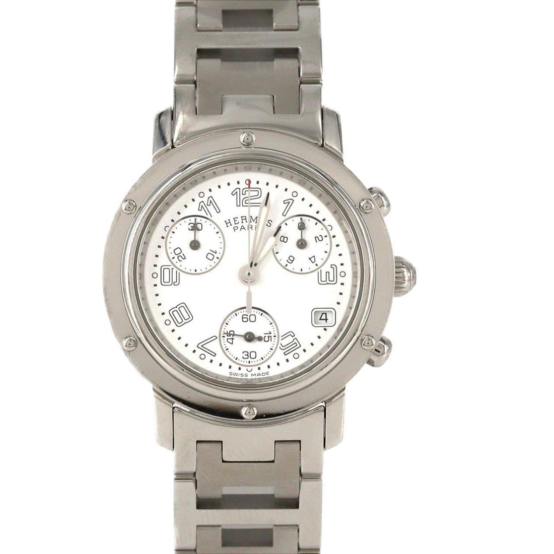 Hermes Clipper Chronograph CL1.310 SS Quartz Watch