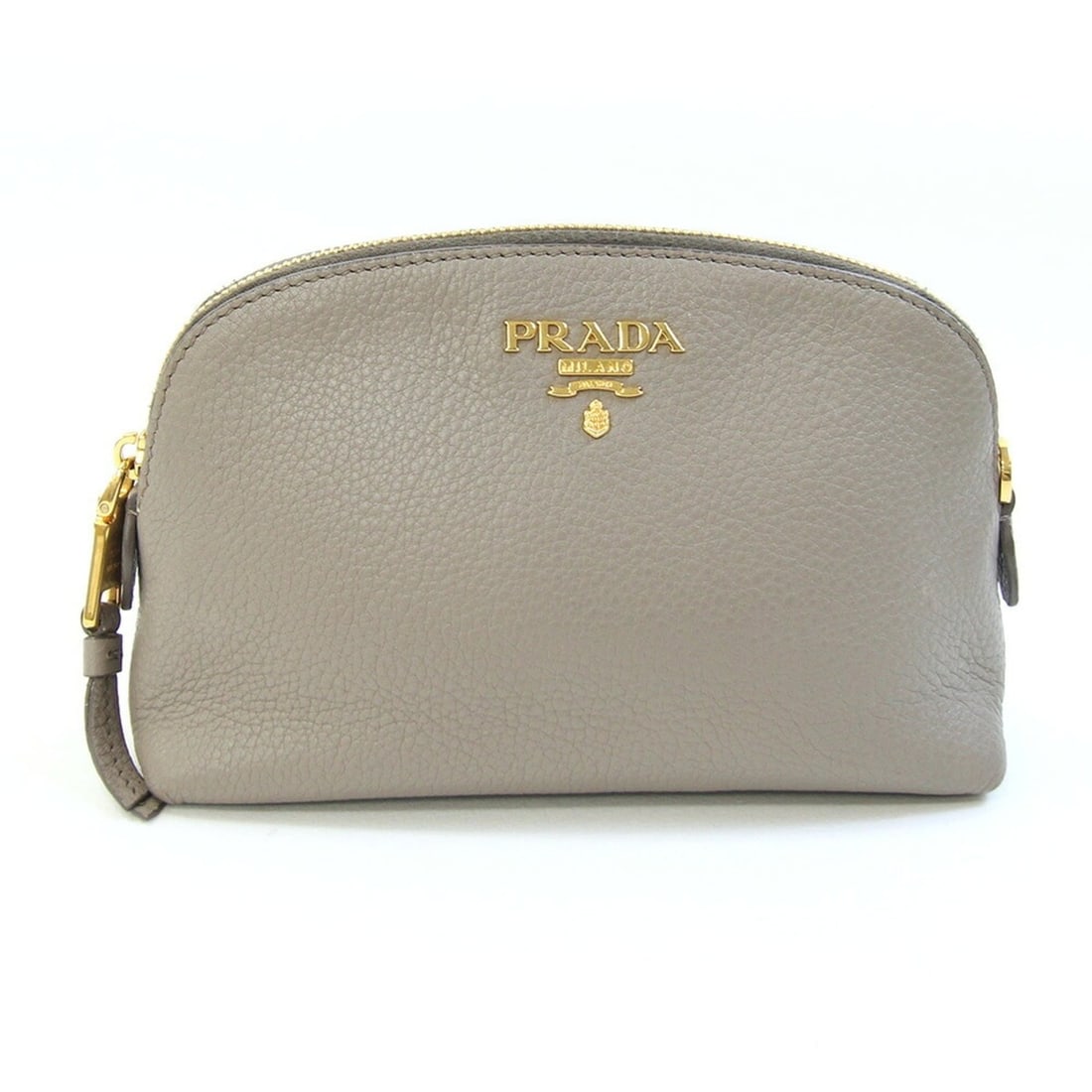Prada handbag pouch 1ND005 taupe gray leather for women PRADA 260709019: --- Catalog ---Category: SizeSize (HxWxD): 11.5cm x 17cm x 6cm / 4.52'' x 6.69'' x 2.36''Category: DesignType: PouchColor: GrayGender: WomenMaterial: Leather Category: GeneralBrand: PradaCountry of Or