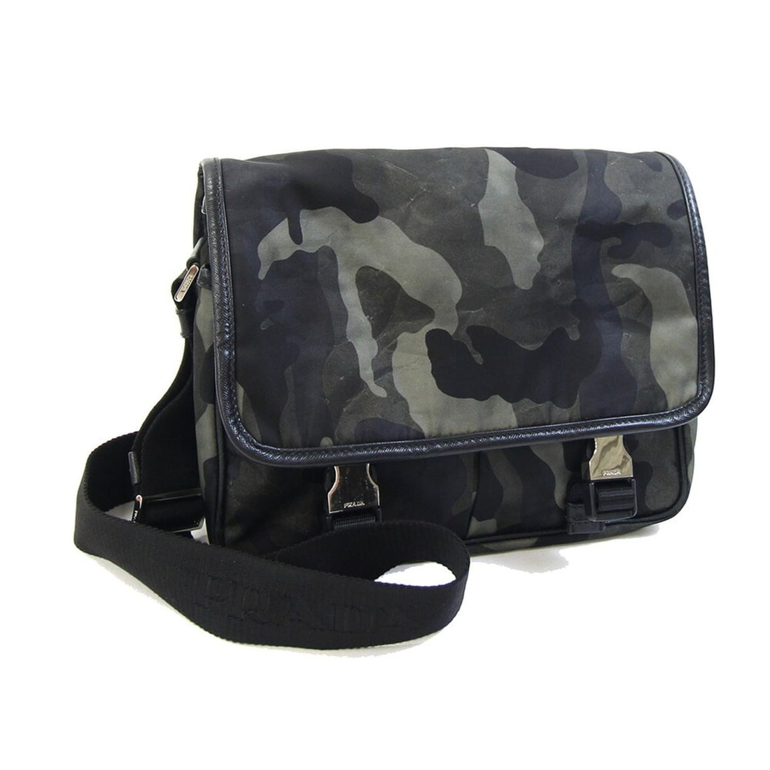Prada Shoulder Bag, Khaki Nylon Crossbody, Camouflage, Men's & Women's.: --- Catalog ---Category: SizeSize (HxWxD): 21cm x 24cm x 9cm / 8.26'' x 9.44'' x 3.54''Category: DesignType: Shoulder bagColor: Black, Brown, Green, KhakiGender: Men,WomenMaterial: Nylon , Leather Cat