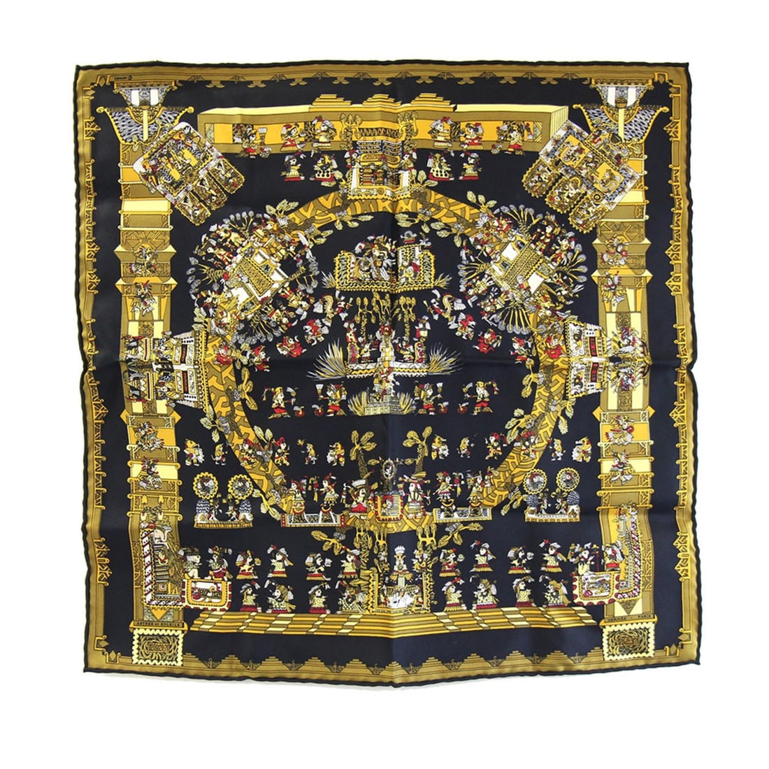 Hermes Scarf/Muffler, Carre 42, "ASTRES ES SOLEILS" (Celestial Bodies and Suns), Navy Multicolor,: --- Catalog ---Category: SizeSize (LxW): 41cm x 41.5cm / 16.14'' x 16.33''Category: DesignType: ScarfColor: Multi-color, NavyGender: WomenMaterial: Silk Category: GeneralBrand: HermesCountry of Origin