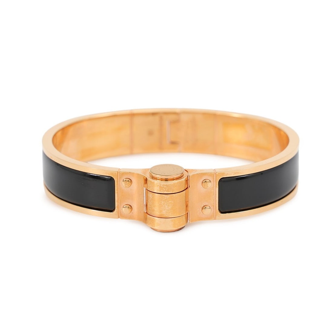 Hermes Charnière PM Bracelet, Black, HERMES, Hermes, Bangle, HERMES BRACELET: --- Catalog ---Category: SizeLength: 16cm / 6.29''Category: DesignType: Charm braceletColor: BlackGender: WomenMaterial: MetalCategory: GeneralBrand: Hermes--- Item List ---Section: ConditionRanking: 