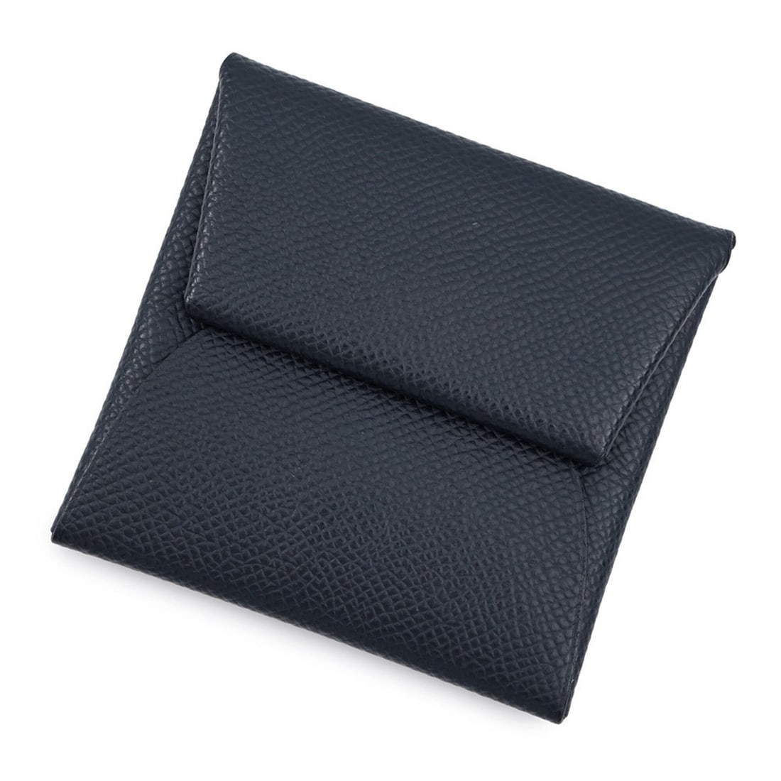 Hermes Bastia Verso Wallet/Coin Case, Blue Indigo, Vert Amande, Epsom Leather, D Stamp. (Hermes