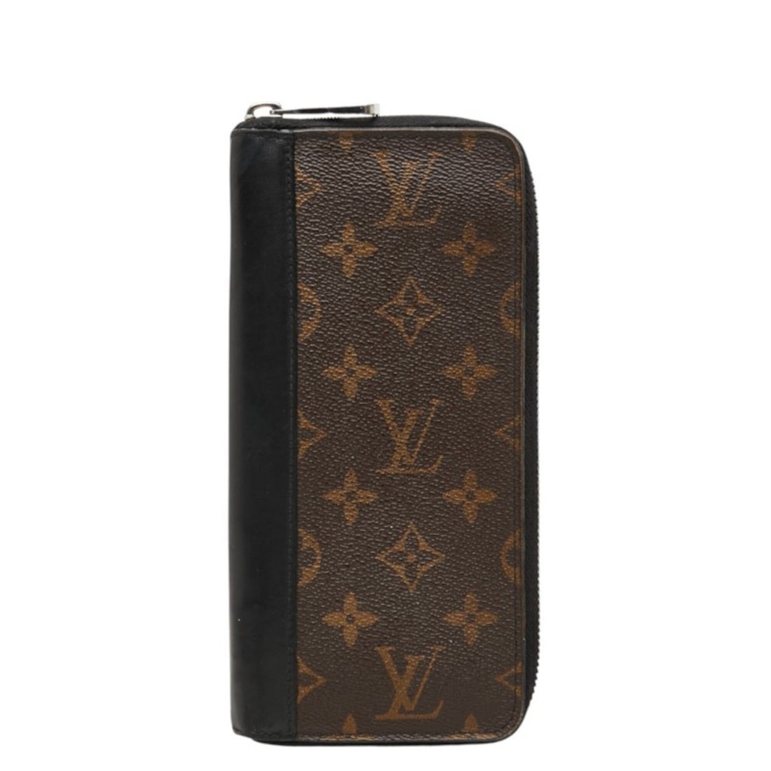 Louis Vuitton Monogram Macassar Zippy Wallet Vertical Round Zipper Long M60109 Noir Black Brown