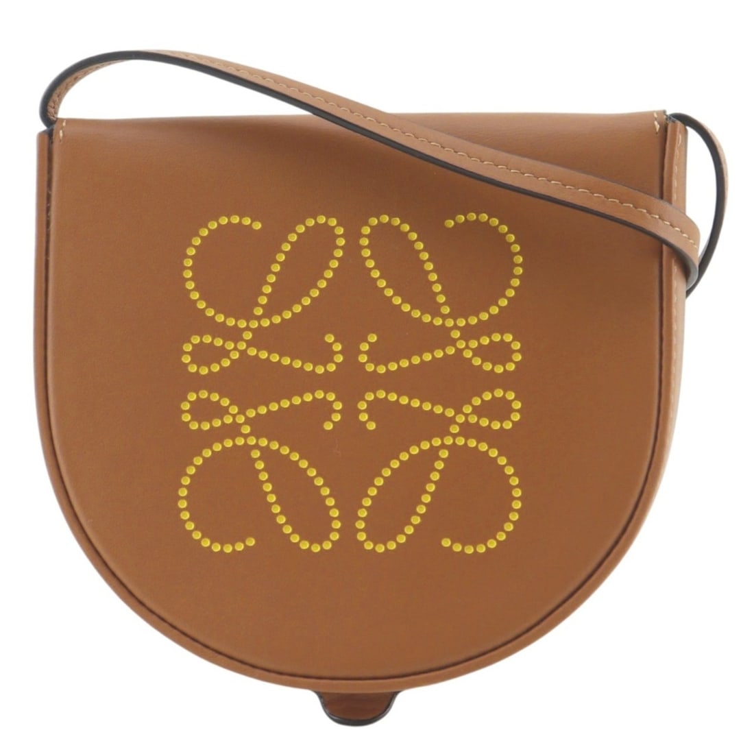 Loewe Heel Pouch Mini Shoulder Bag, Anagram Pattern, 102027, Leather, Brown, Women's