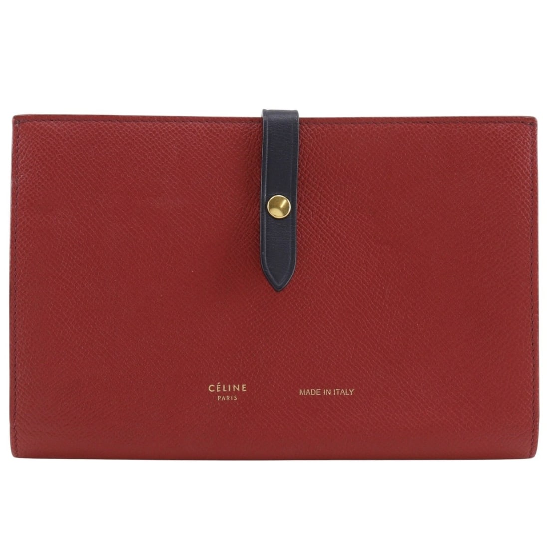 Celine Large Strap Multifunction Long Wallet, Calfskin, Red, Women's