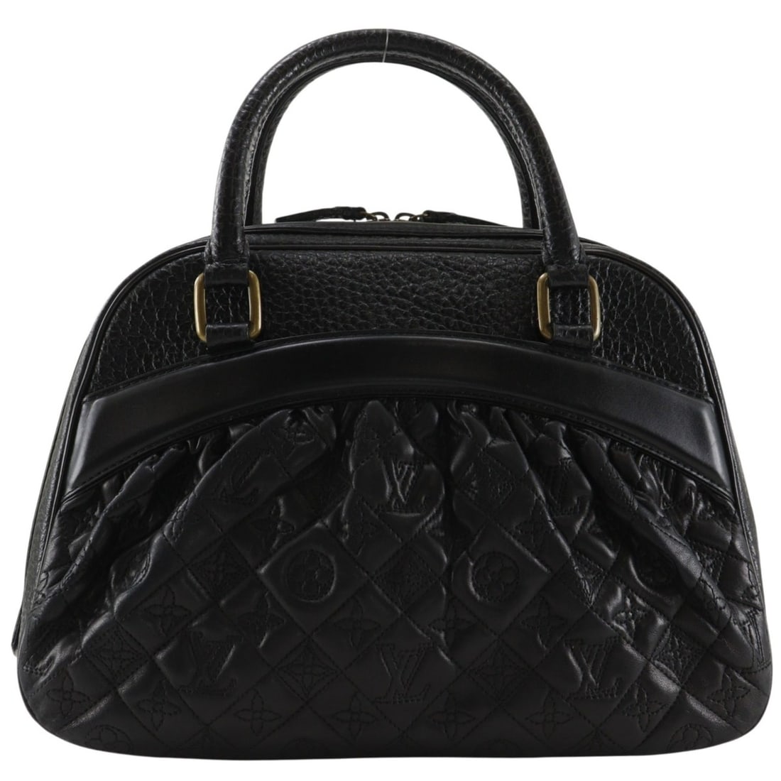 Louis Vuitton Mizzi handbag, Monogram Vienna, M95101, lambskin, black (2005), CE1015, A5 size,