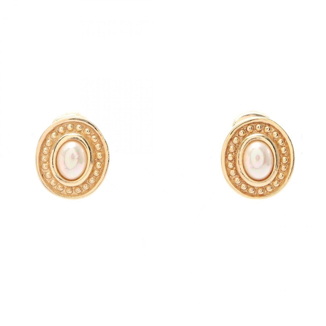 Christian Dior Dior Earrings, Gold Plated (GP), Faux Pearl, Women's, Gold/White Tones: --- Catalog ---Category: SizeSize (HxWxD): 17.00mm x 14.00mm / 0.67'' x 0.55''Category: DesignType: Clip earringsColor: Gold, WhiteGender: WomenMaterial: Artificial pearl, Gold platingCategory: Genera