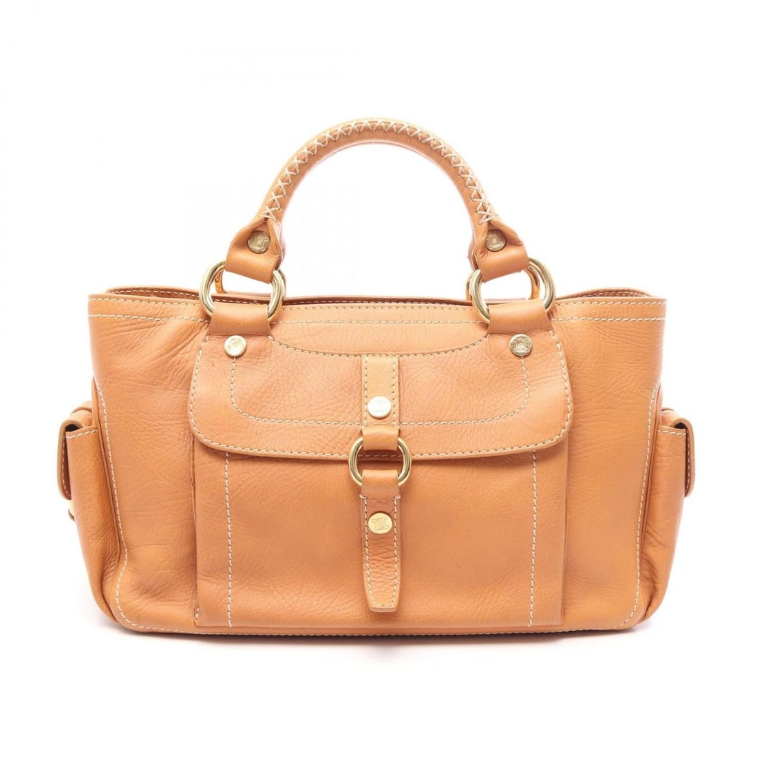 Celine Boogie Bag Handbag, Leather, Women's, Beige