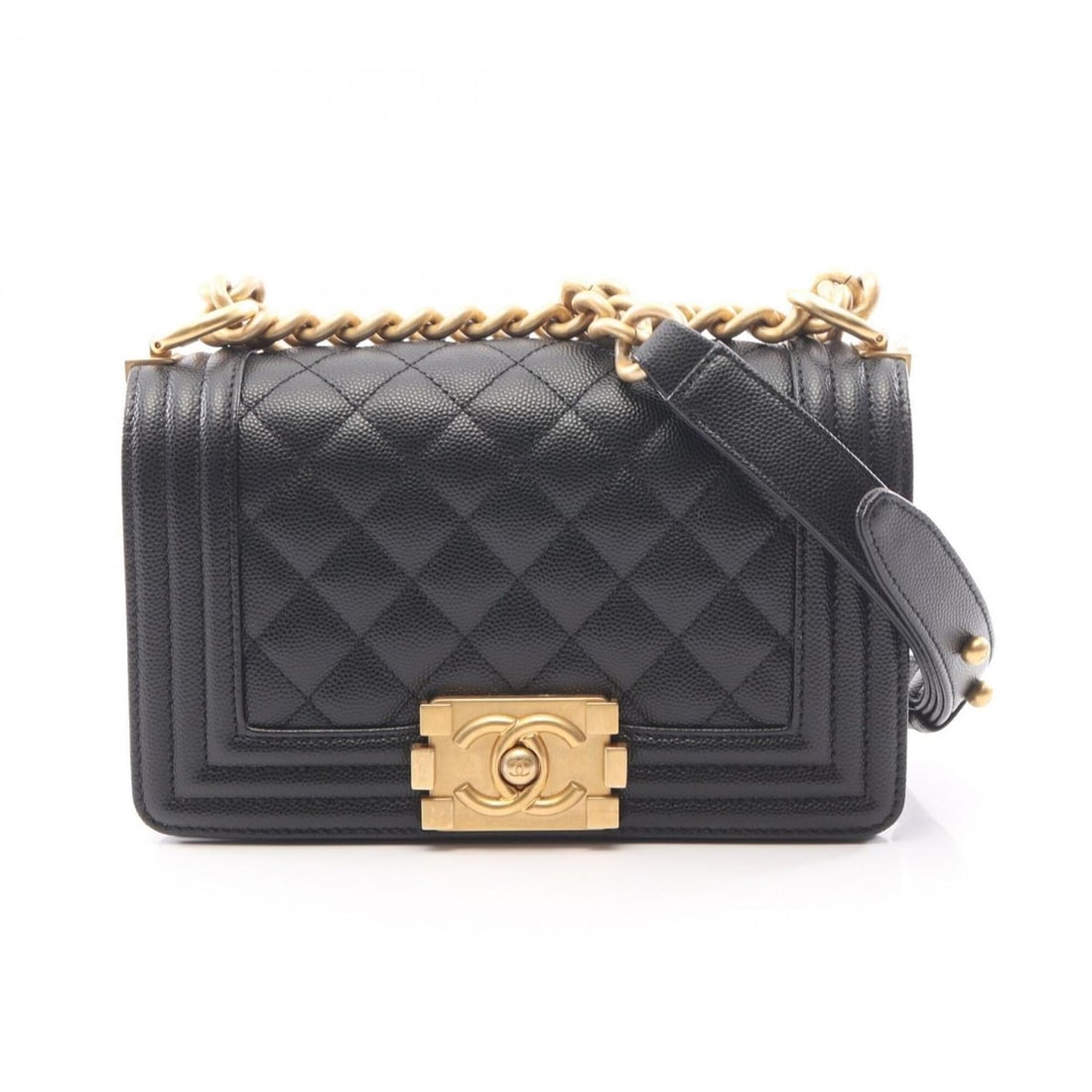 Chanel Boy Small Shoulder Bag/Handbag, Caviar Leather (Grained Calfskin), Women's, Black, A67085: --- Catalog ---Category: SizeSize (HxWxD): 12cm x 20cm x 6cm / 4.72'' x 7.87'' x 2.36''Category: DesignType: Handbag, Shoulder bagColor: BlackGender: WomenMaterial: Grained Calfskin Category: GeneralM