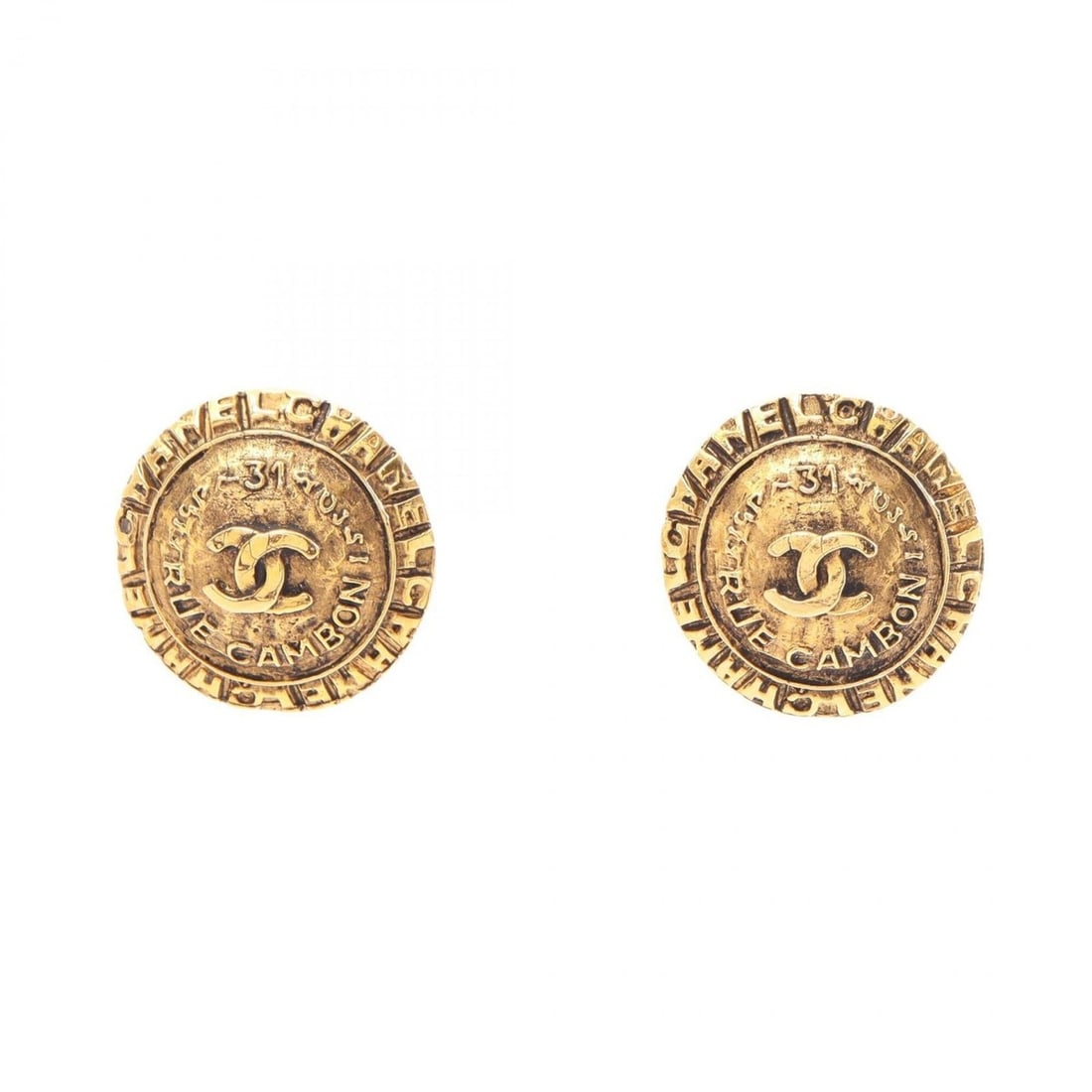Chanel Coco Mark Logo Earrings, Gold Plated (GP), Women's, Tone: --- Catalog ---Category: SizeSize (HxWxD): 26.00mm x 26.00mm / 1.02'' x 1.02''Category: DesignType: Clip earringsColor: GoldGender: WomenMaterial: Gold platingCategory: GeneralBrand: Chanel--- Item Li