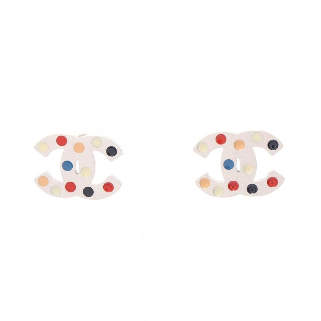 Chanel Coco Mark Earrings, Metal Jewelry, Women's, Silver Tone, Multicolor: --- Catalog ---Category: SizeSize (HxWxD): 15.00mm x 20.00mm / 0.59'' x 0.79''Category: DesignType: Stud earringsColor: Multi-color, SilverGender: WomenMaterial: MetalCategory: GeneralBrand: Chanel---