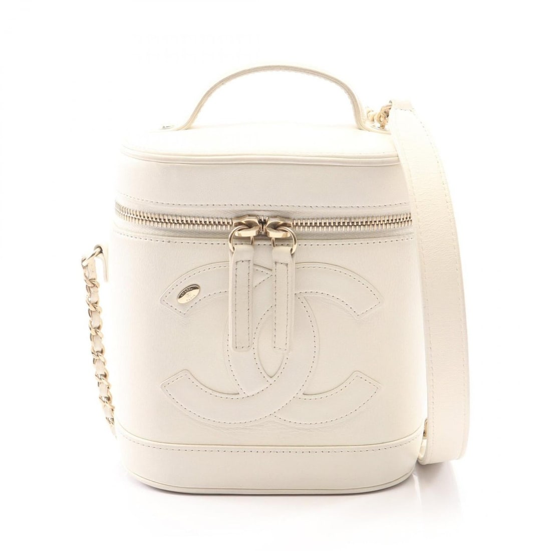 Chanel Coco Mark 2-Way Handbag, Lambskin Leather, Women's, White (AS0323): --- Catalog ---Category: SizeSize (HxWxD): 16cm x 14cm x 11.5cm / 6.29'' x 5.51'' x 4.52''Category: DesignType: Handbag, Vanity bagColor: WhiteGender: WomenMaterial: Leather Leather/Fur Type: Lambskin