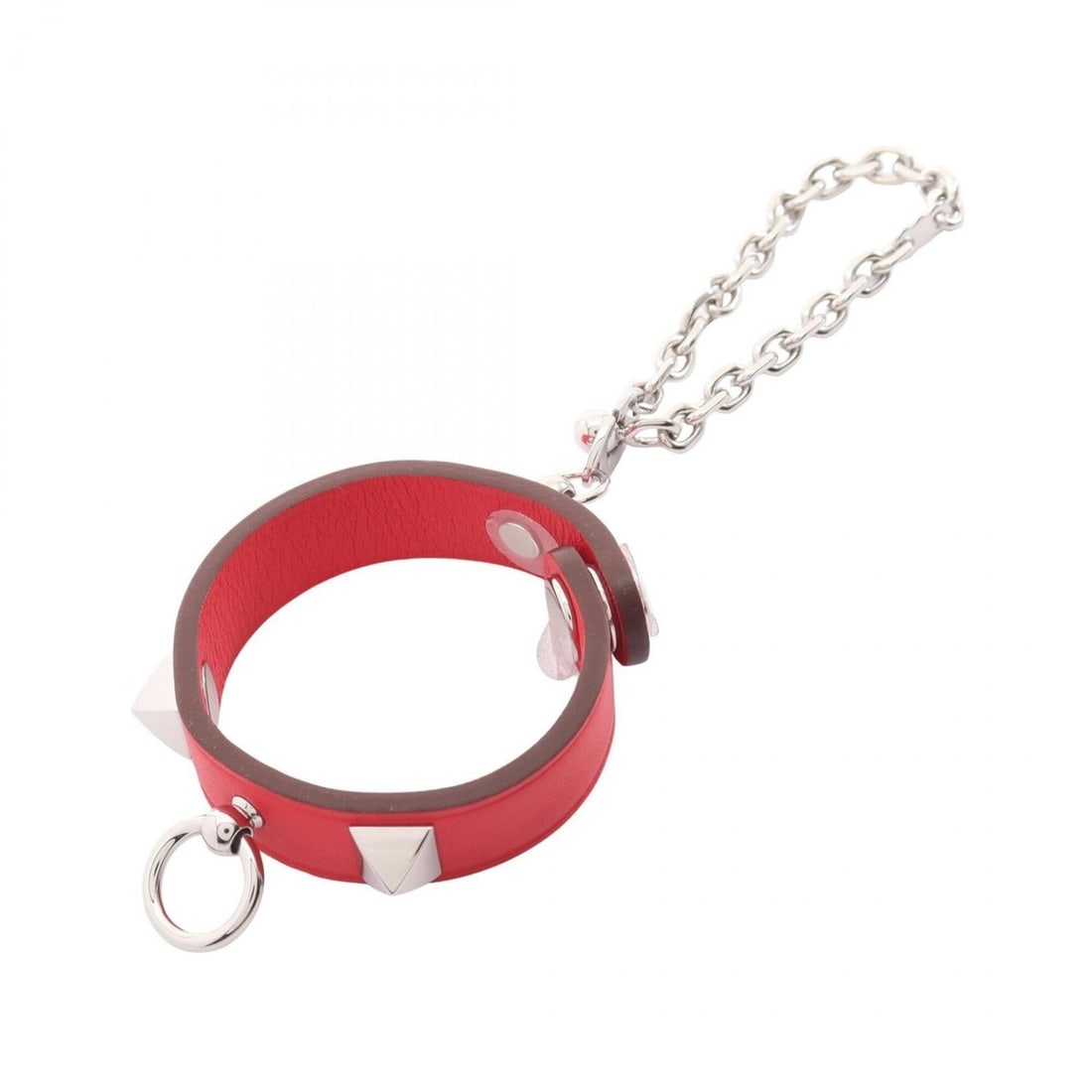 Hermes Rivale Charm Accessory, Veau Swift Leather, Metal, Women's, Red: --- Catalog ---Category: DesignType: Handbag charmColor: Red color, SilverGender: Women,MenMaterial: Metal, Swift leatherCategory: GeneralBrand: Hermes--- Item List ---Section: ConditionRanking: Rank 