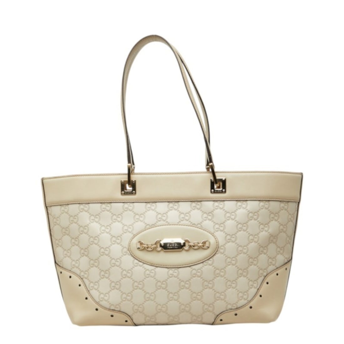 Gucci Guccissima Tote Bag Shoulder 145993 Ivory Leather Women's GUCCI