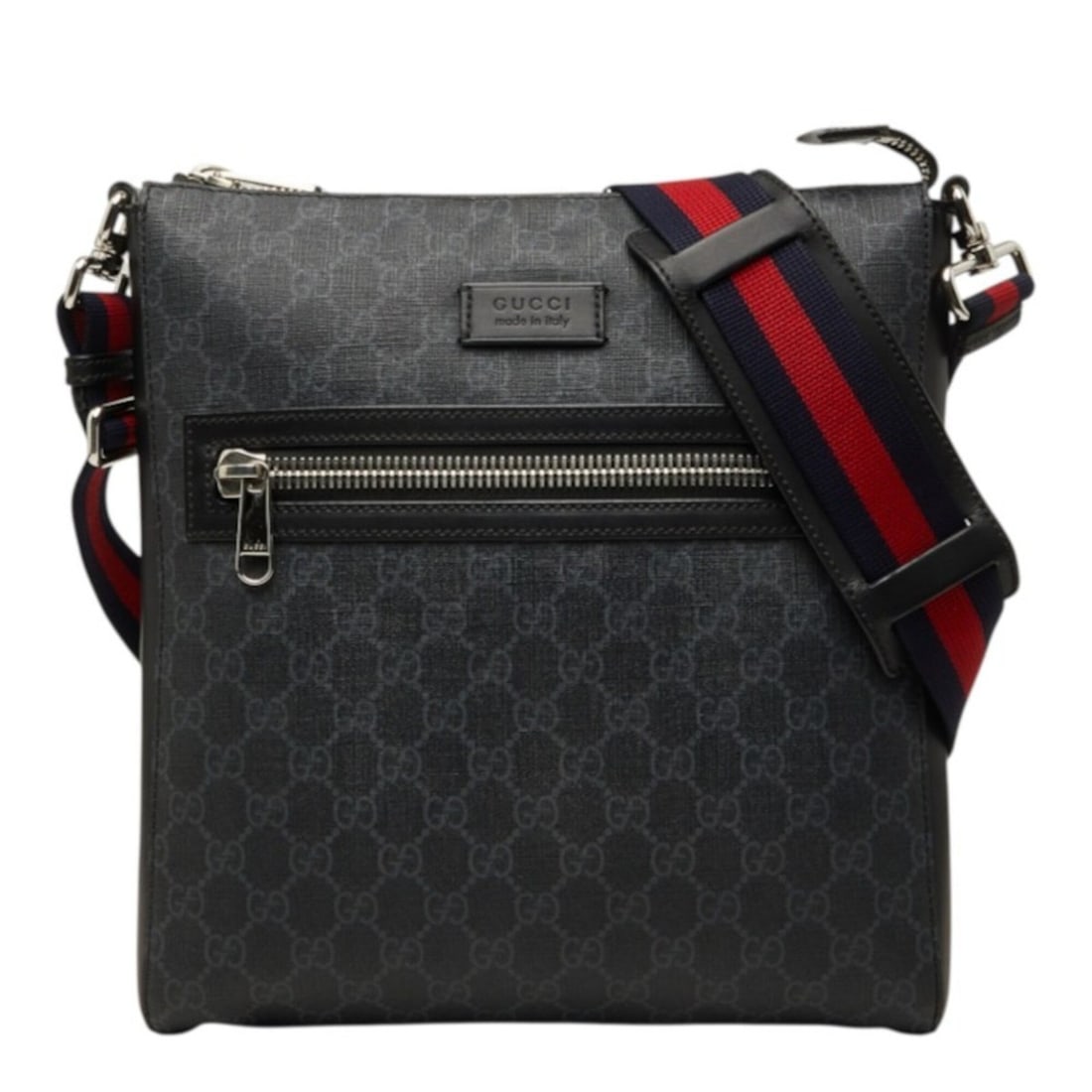 Gucci GG Supreme Crossbody Shoulder Bag 474137 Gray Leather Women's GUCCI