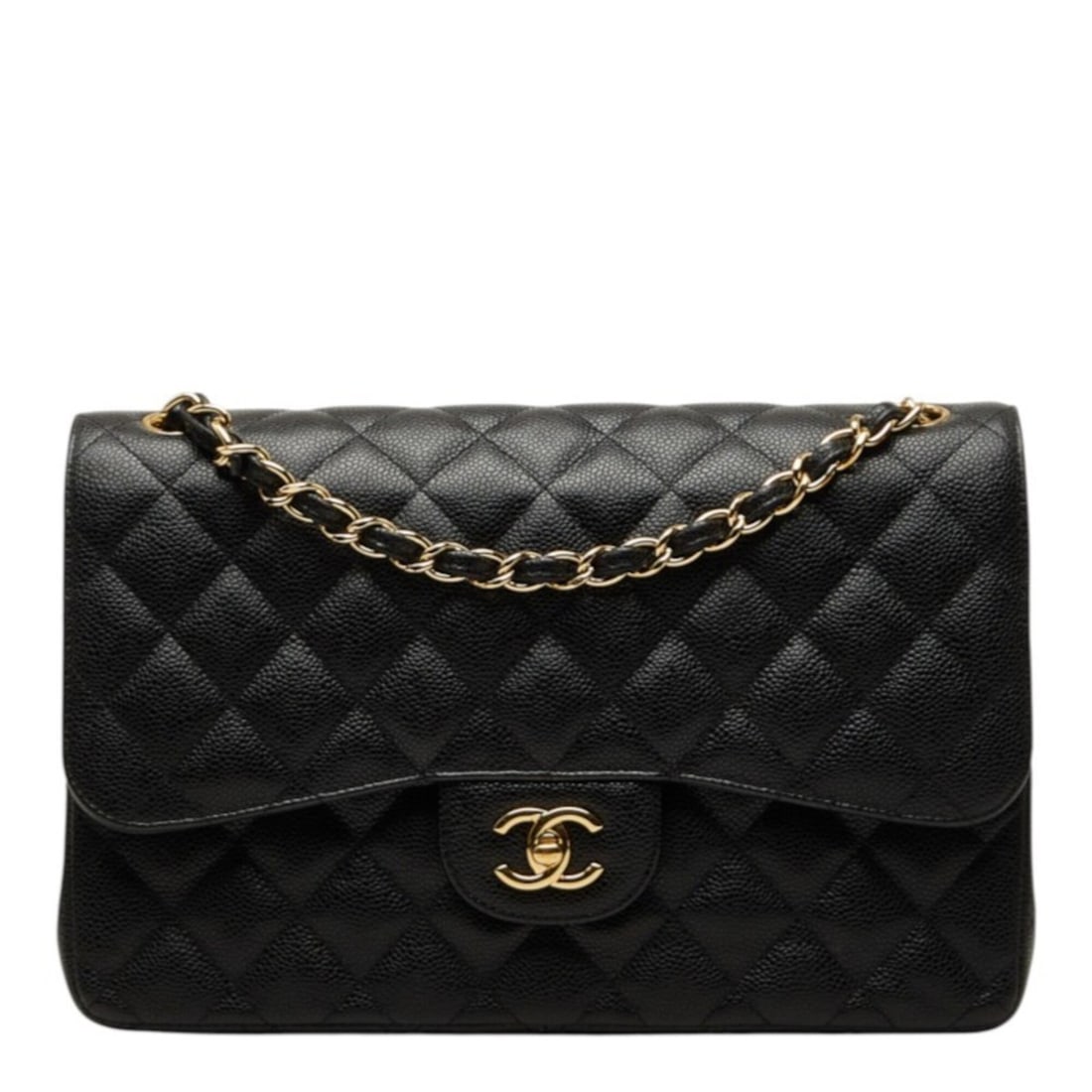 Chanel Matelassé 30 Coco Mark Double Flap Chain Shoulder Bag, Black Caviar Leather, Women's CHANEL: --- Catalog ---Category: SizeSize (HxWxD): 32cm x 30cm x 9cm / 12.59'' x 11.81'' x 3.54''Category: DesignType: Shoulder bagColor: BlackGender: WomenMaterial: Grained Calfskin Category: GeneralBrand: C