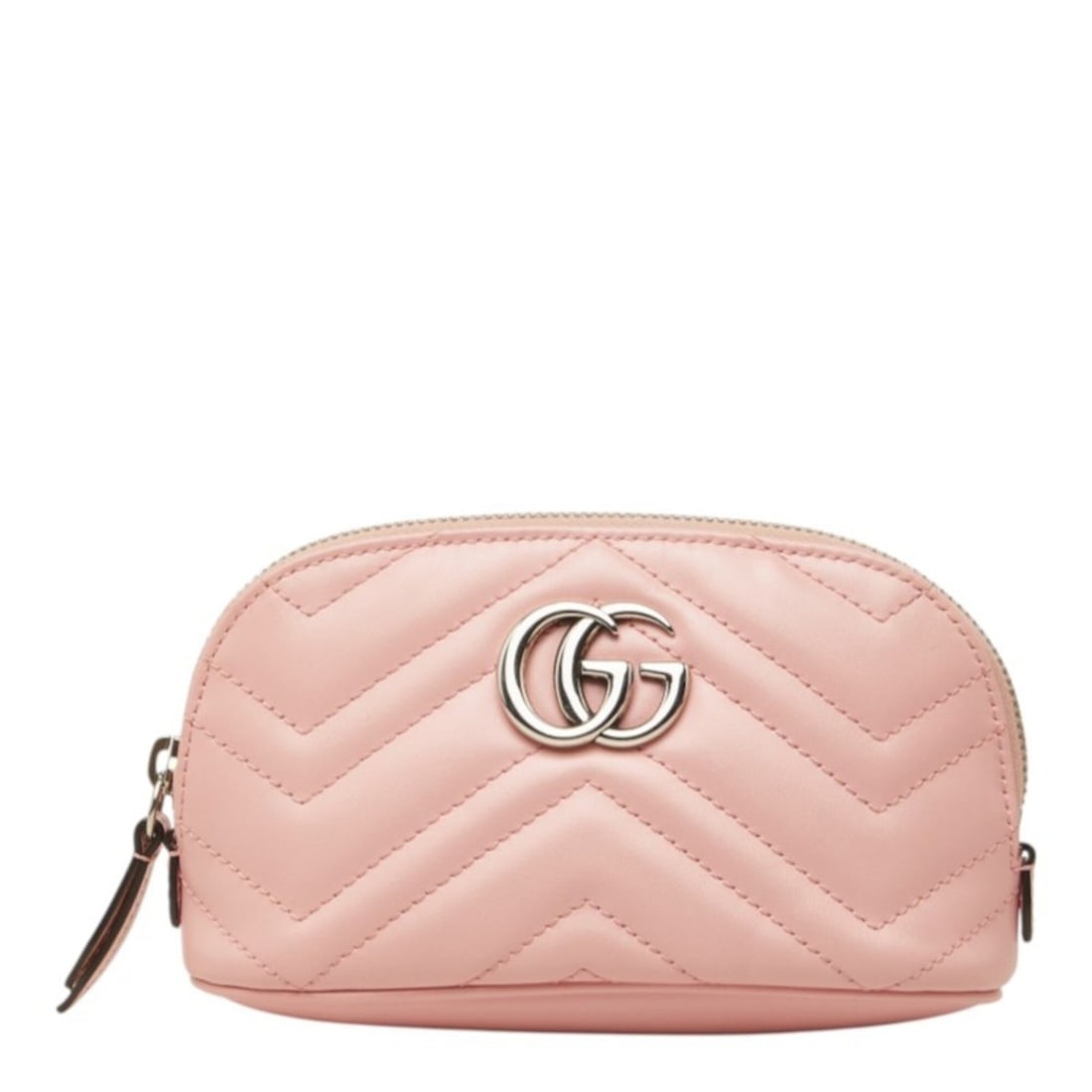 Gucci GG Marmont Handbag Pouch Accessory Case 625544 Pink Silver Leather Women's GUCCI