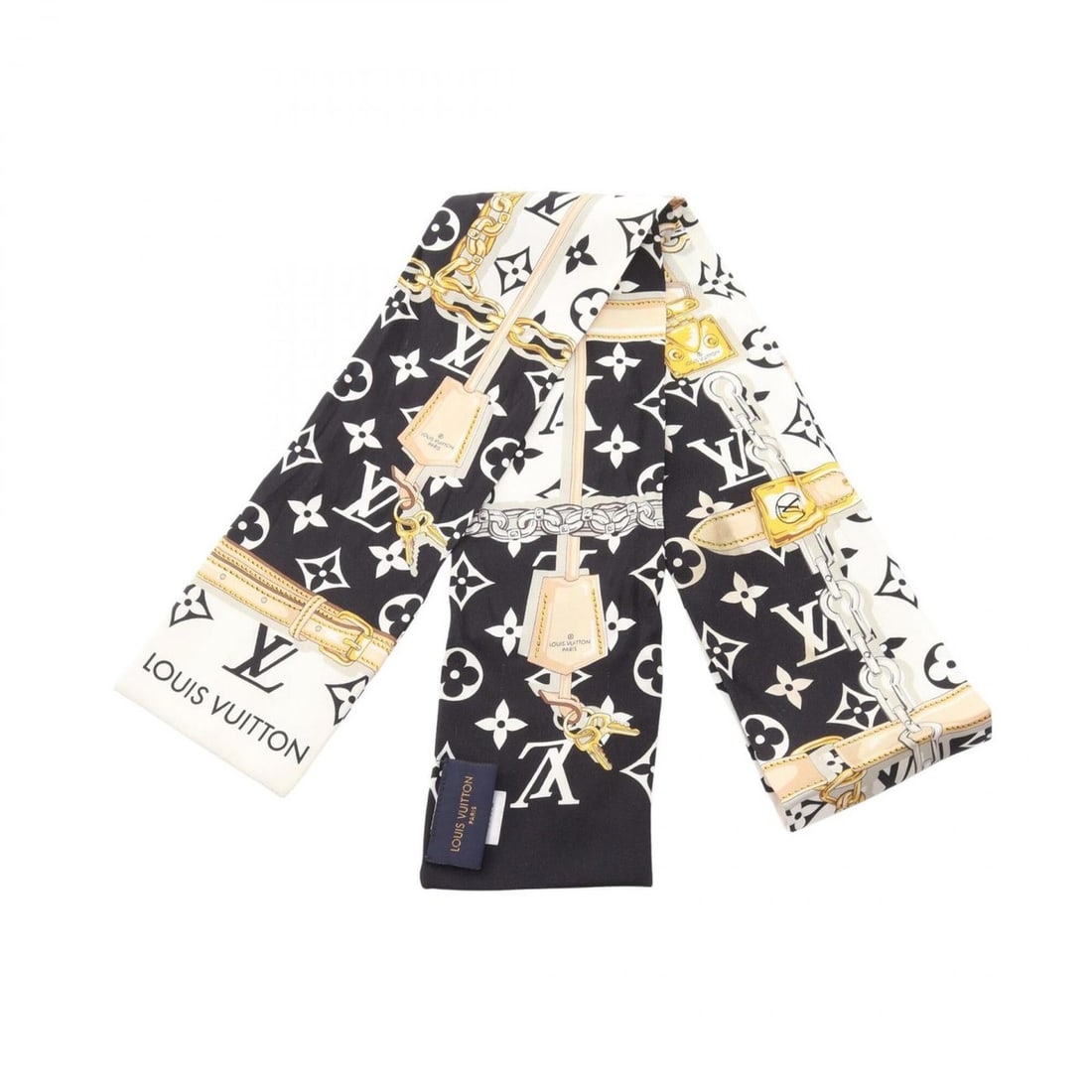 Louis Vuitton Bandeau Monogram Confidential Scarf/Muffler, Silk, Women's, Black/White/Multicolor,: --- Catalog ---Category: SizeSize (LxW): 1.17m x 8.5cm / 46.06'' x 3.34''Category: DesignType: ScarfColor: Black, Multi-color, WhiteGender: WomenMaterial: Silk Category: GeneralLine: MonogramBrand: Lo