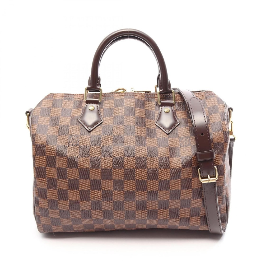 Louis Vuitton Speedy Bandoulière 30 Damier Ebene 2-Way Handbag, Coated Canvas Leather, Women's,