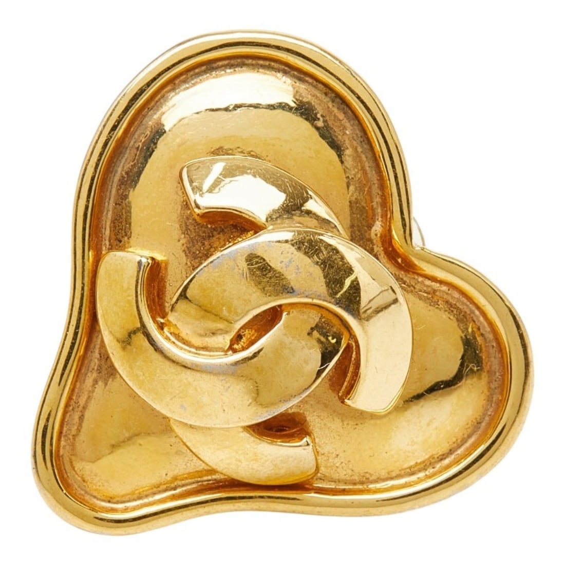 Chanel Coco Mark Heart Motif Vintage Single Earring, 95P Stamp, Gold Plated, Women's CHANEL: --- Catalog ---Category: SizeSize (HxWxD): 26.90mm x 28.70mm / 1.06'' x 1.13''Category: DesignType: Clip earringsColor: GoldGender: WomenCategory: GeneralBrand: Chanel--- Item List ---Section: Conditi