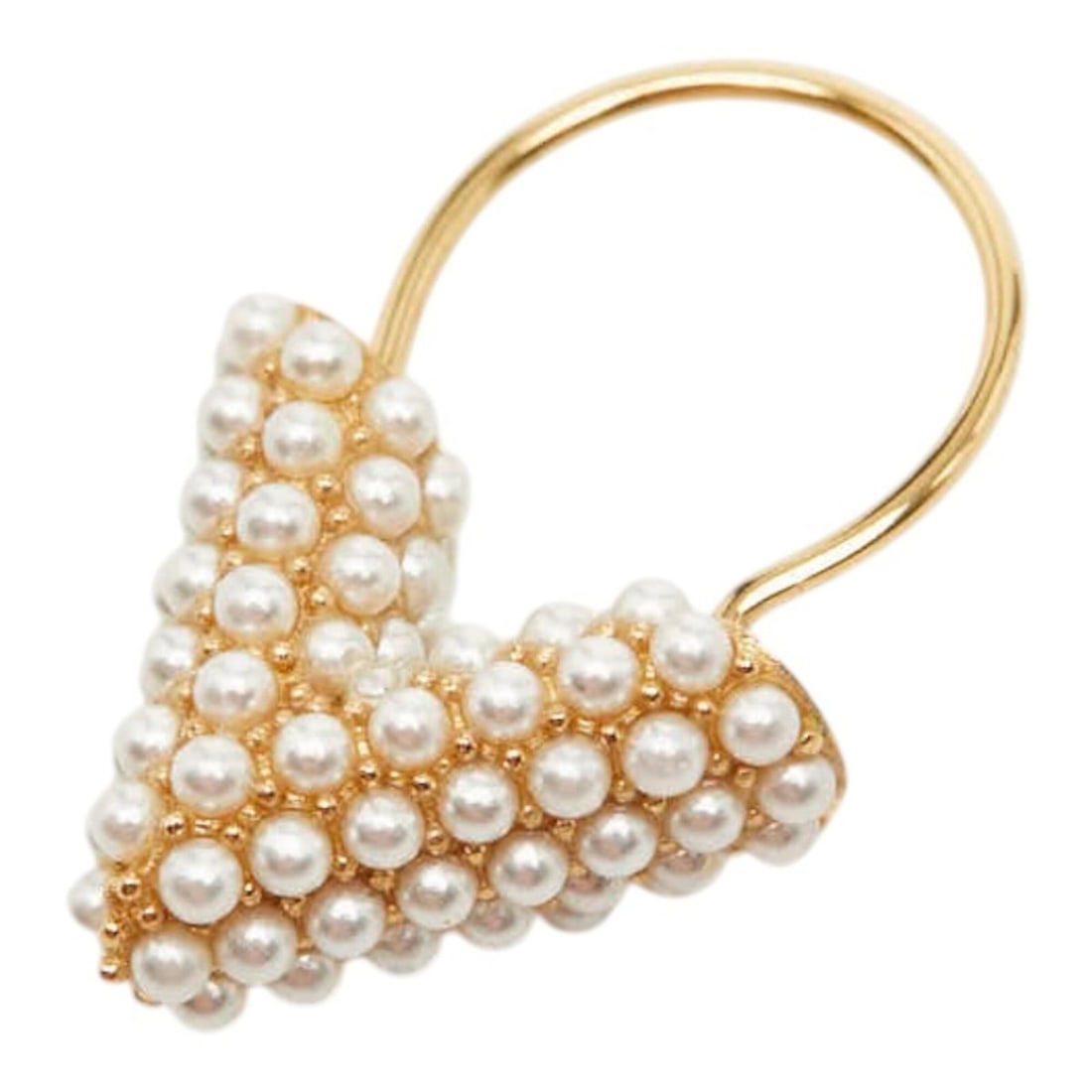 Louis Vuitton Boucles d'Oreilles Hoop Essential V Perle Single Earring M68362 Gold Plated Faux Pearl: --- Catalog ---Category: SizeSize (HxWxD): 24.30mm x 16.20mm / 0.96'' x 0.64''Category: DesignType: Hoop earringsColor: Gold, PearlGender: WomenCategory: GeneralMPN: M68362Brand: Louis Vuitton--- Item