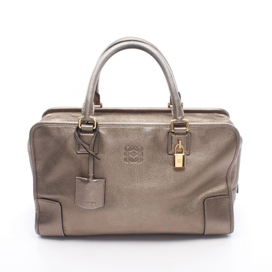 Loewe Amazona 36 Metallic Handbag, Leather, Women's, Gold Tone