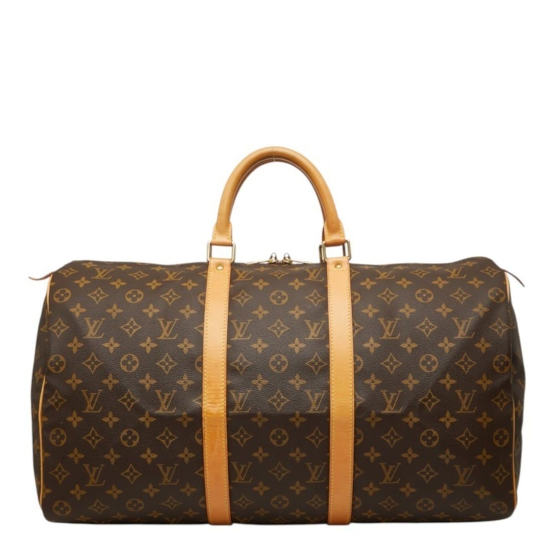 Louis Vuitton Monogram Keepall 50 Boston Bag Travel M41426 Brown Leather Women's LOUIS VUITTON