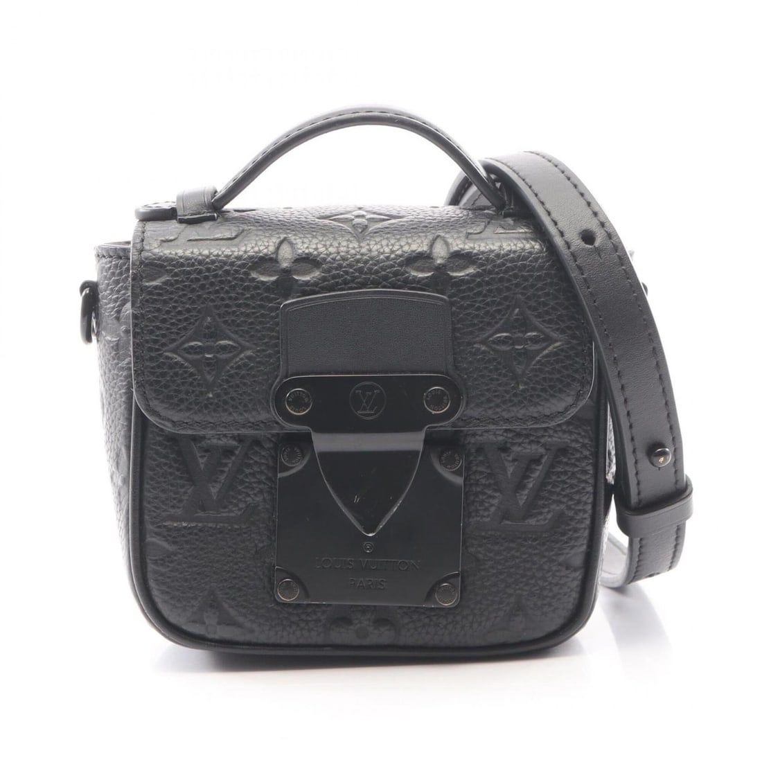 Louis Vuitton Pico S Lock Taurillon Monogram Noir 2-Way Handbag Leather Men's Black M83148