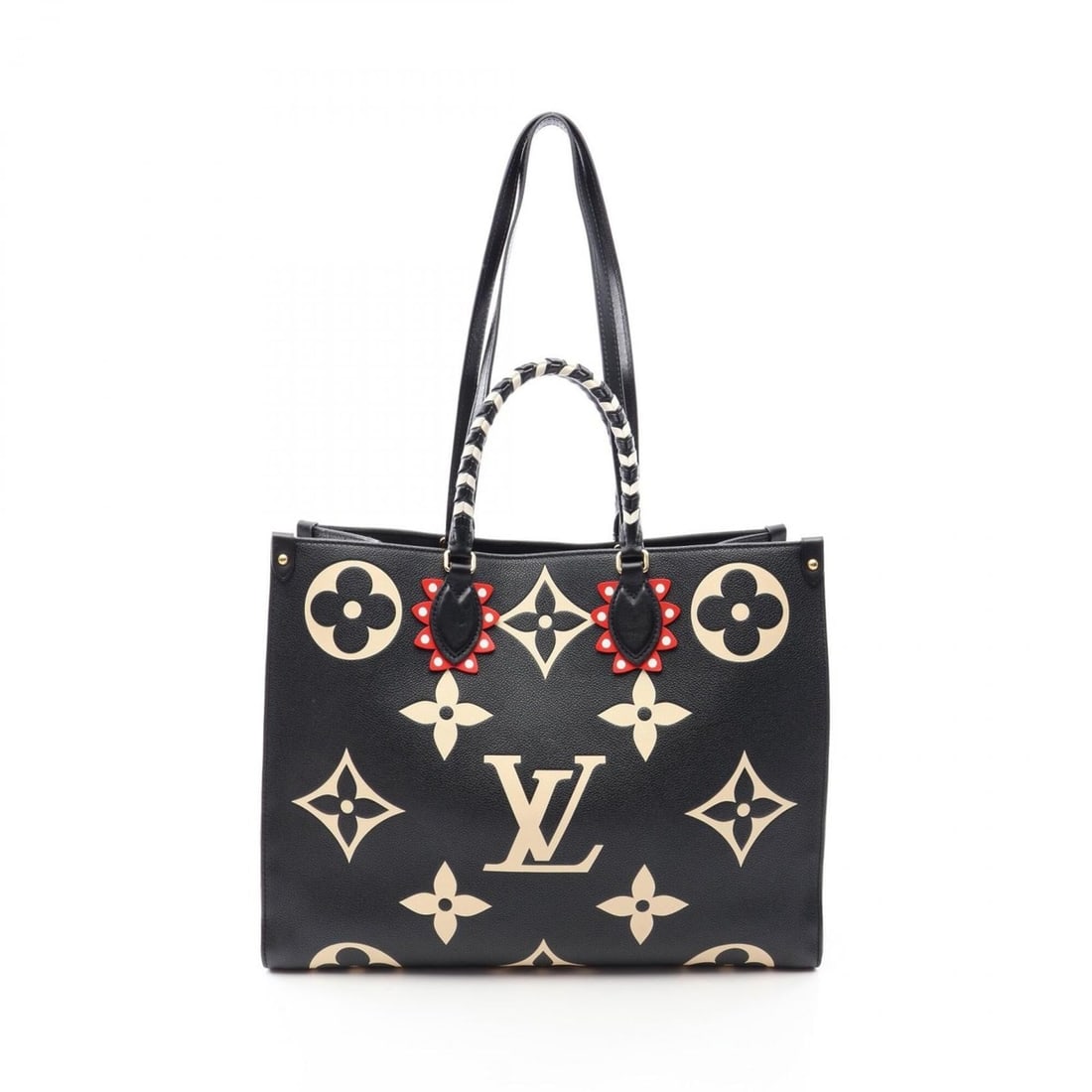 Louis Vuitton OnTheGo GM Monogram Empreinte LV Crafty 2-Way Tote Bag/Handbag, Leather, Women's,: --- Catalog ---Category: SizeSize (HxWxD): 32cm x 41cm x 17cm / 12.59'' x 16.14'' x 6.69''Category: DesignType: Handbag, Tote bagColor: Black, Multi-colorGender: WomenMaterial: Monogram Empreinte Cate