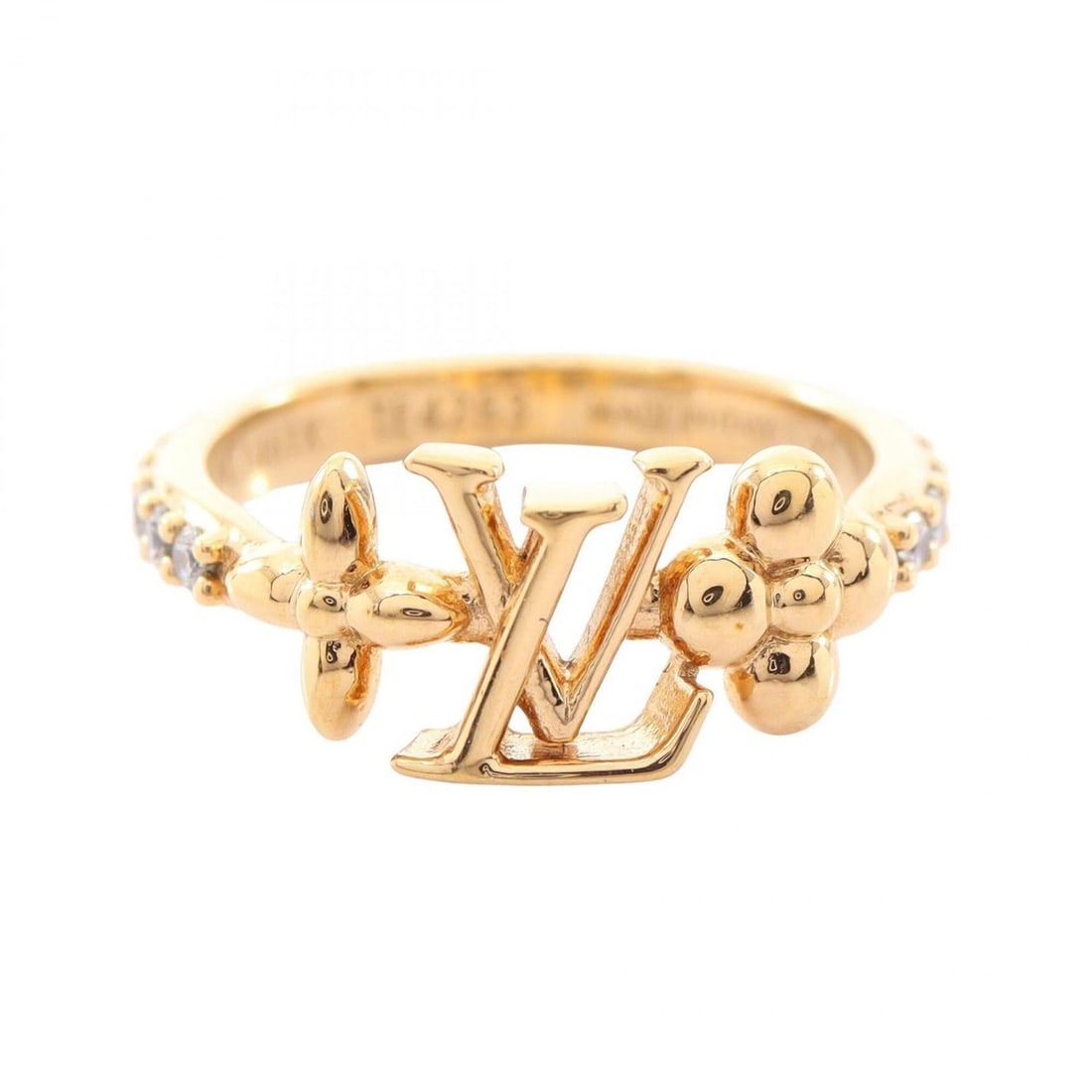 Louis Vuitton LV Iconic Ring - Gold Plated (GP) with Rhinestones Women's Gold/Clear Tone M1461X