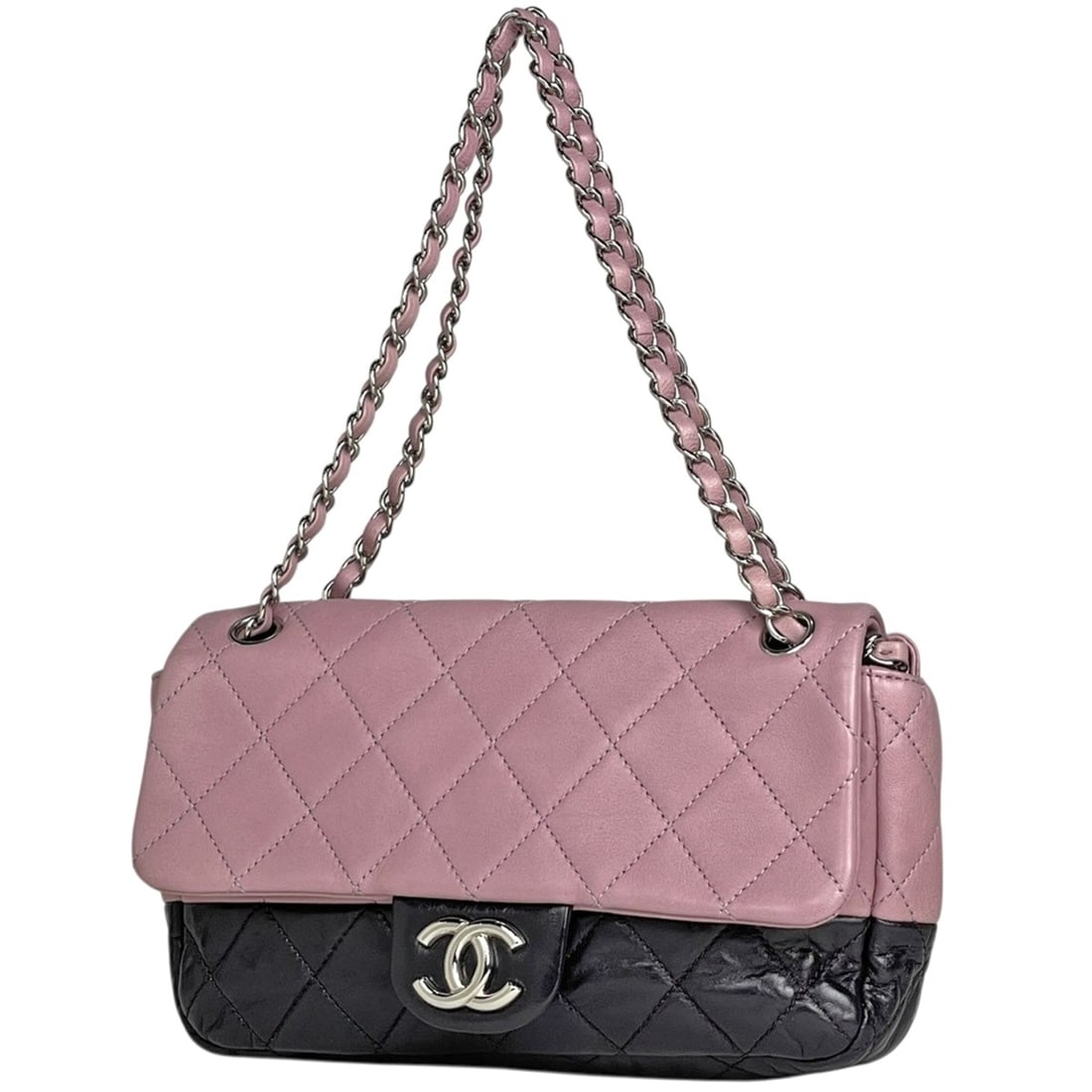 Chanel Coco Mark Chain Shoulder Bag, Leather, Pink/Purple, Women's: --- Catalog ---Category: SizeStrap Drop: 20cm / 7.87''Size (HxWxD): 14cm x 25cm x 6cm / 5.51'' x 9.84'' x 2.36''Category: DesignType: Shoulder bagColor: Pink, PurpleGender: WomenMaterial: Leather Cate