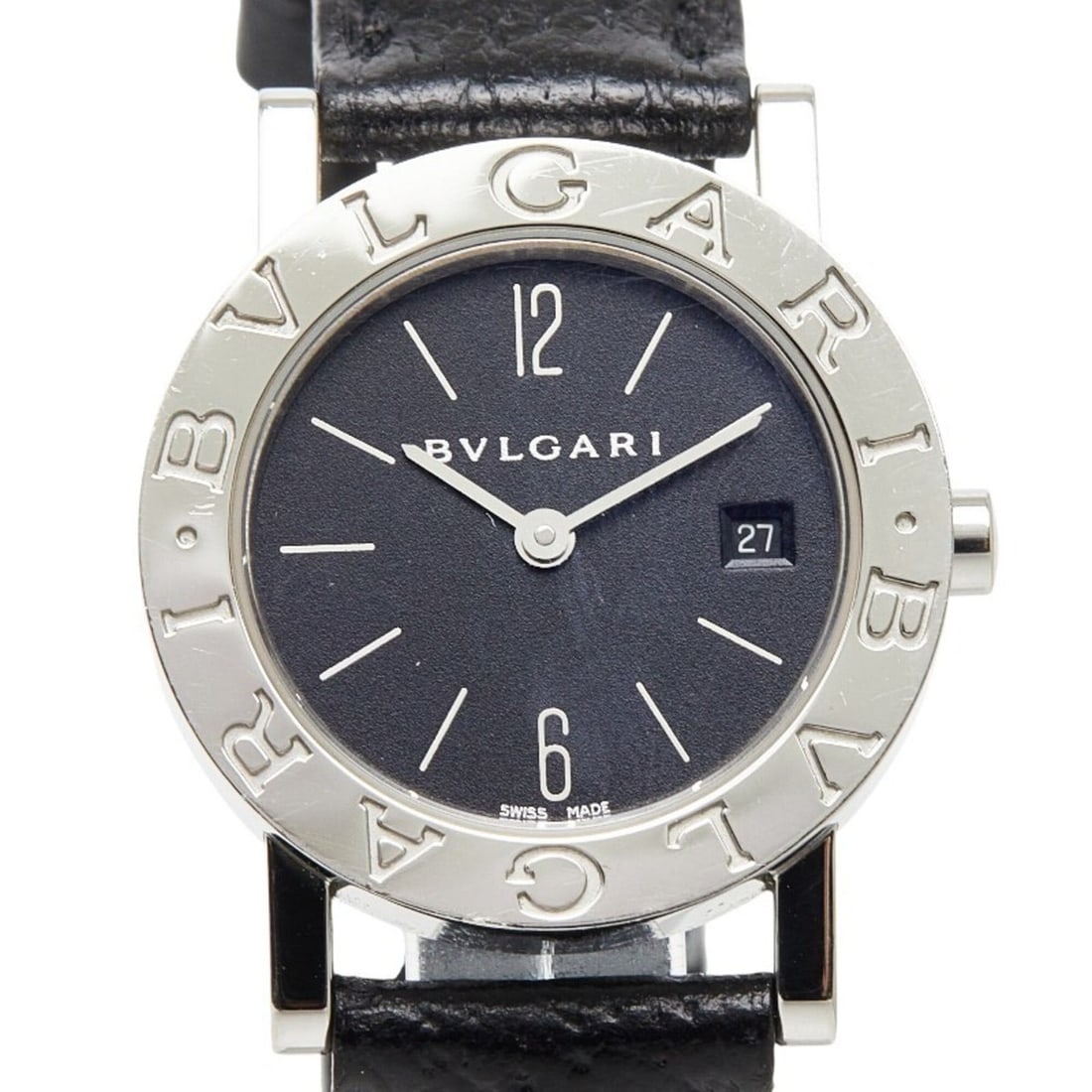 Bulgari Date Watch BB26SL Quartz Black Dial Stainless Steel Women's BVLGARI