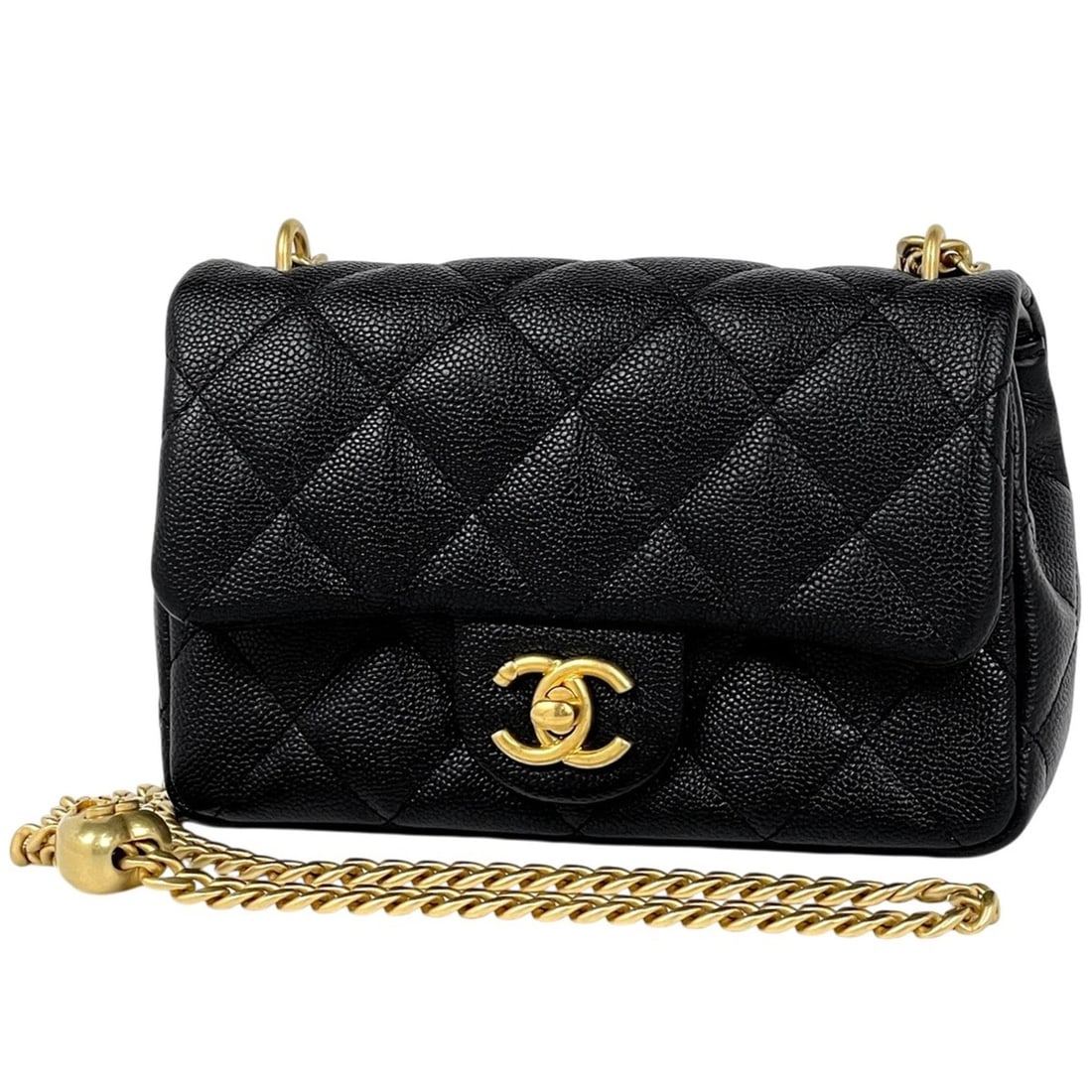 Chanel Coco Mark Chain Shoulder Bag Matelassé Double Caviar Leather Black AS3828 Women's: --- Catalog ---Category: SizeStrap Drop: 60cm / 23.62''Size (HxWxD): 12cm x 18cm x 5cm / 4.72'' x 7.08'' x 1.96''Category: DesignType: Shoulder bagColor: BlackGender: WomenMaterial: Grained Calfskin C