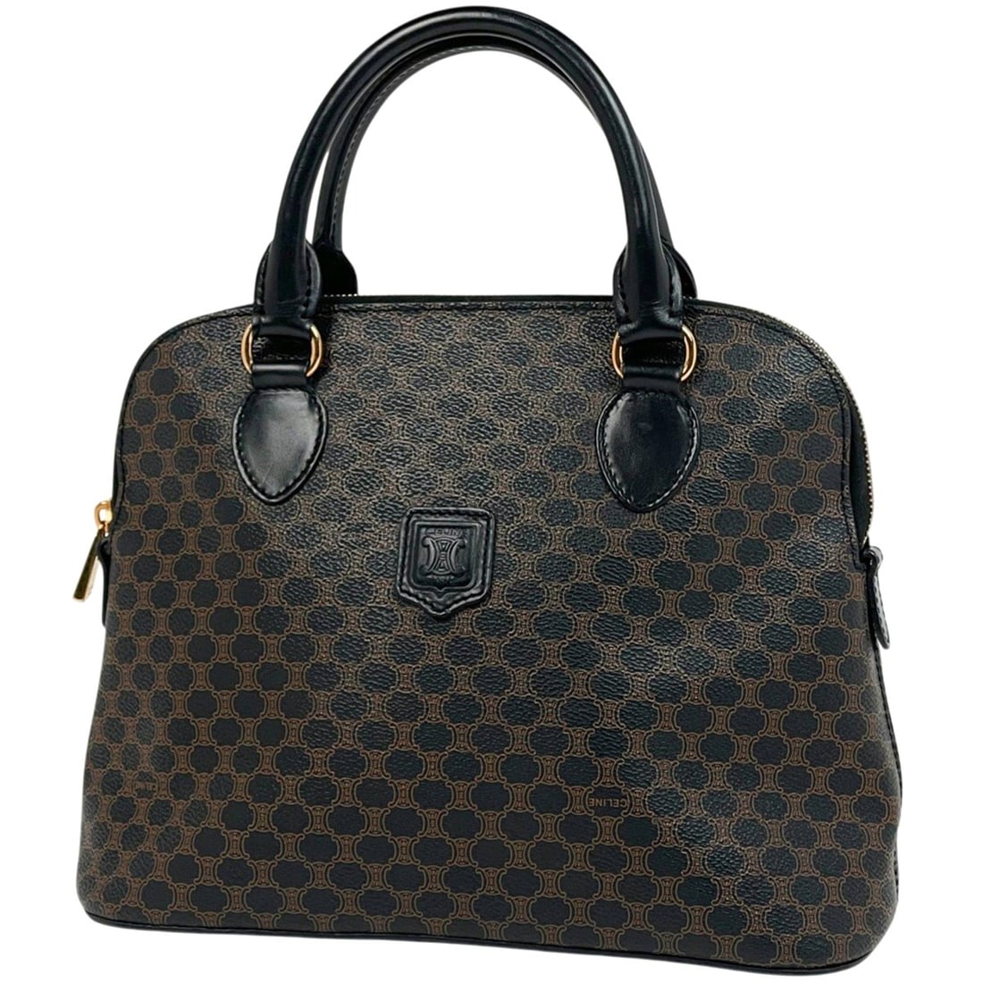 Celine Macadam Pattern Handbag, Coated Canvas, Black, Women's: --- Catalog ---Category: SizeSize (HxWxD): 22cm x 28cm x 12.5cm / 8.66'' x 11.02'' x 4.92''Category: DesignType: HandbagColor: BlackGender: WomenMaterial: Coated canvas , Leather Category: GeneralLine
