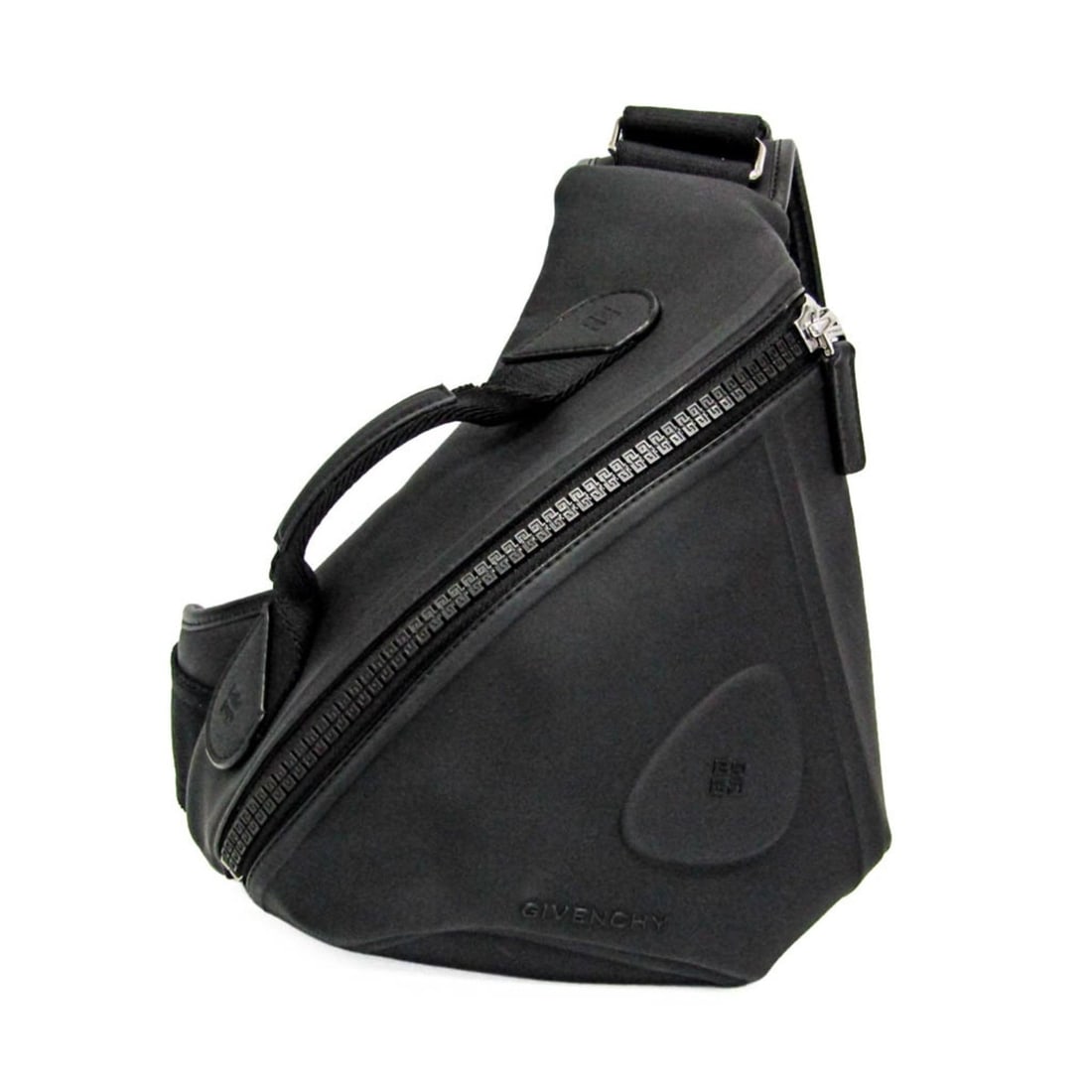 Givenchy G-Zip Triangle Bum Bag Men,Women Polyamide,Leather Sling Bag Black