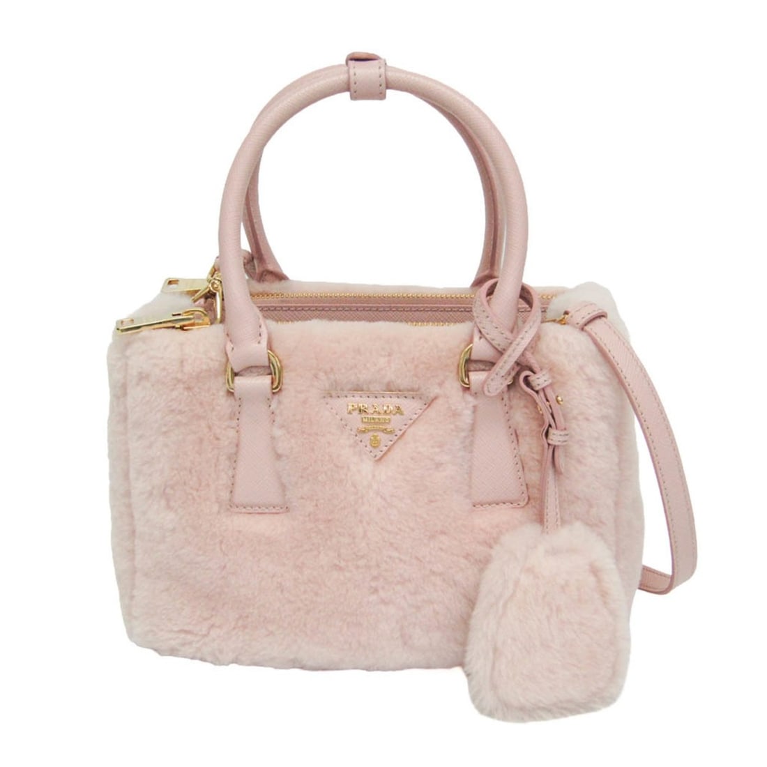 Prada Galleria Mini Shearling 1BA906 Women's Leather Handbag,Shoulder Bag Pink: --- Catalog ---Category: SizeSize (HxWxD): 15cm x 22cm x 10cm / 5.9'' x 8.66'' x 3.93''Strap Length: 117cm - 127cm / 46.06'' - 49.99''Handle Length: 32cm / 12.59''Category: DesignType: Handbag, Should
