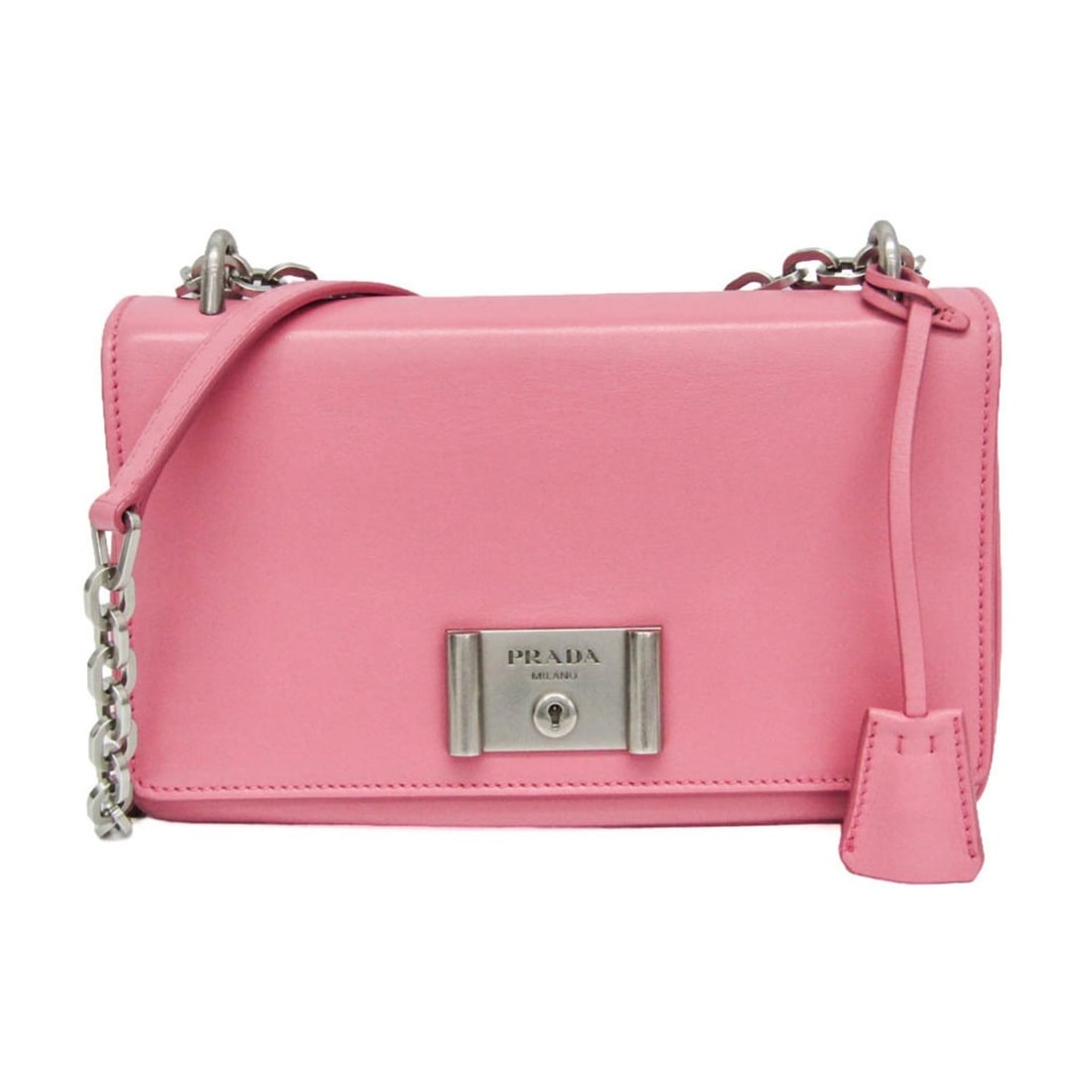 Prada SOFT CALF 1BD009 Women's Leather Shoulder Bag Pink: --- Catalog ---Category: SizeSize (HxWxD): 15cm x 24cm x 4.5cm / 5.9'' x 9.44'' x 1.77''Strap Length: 62cm - 107cm / 24.4'' - 42.12''Category: DesignType: Shoulder bagColor: PinkGender: WomenClosure: 