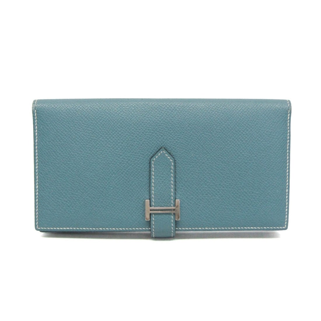 Hermes Bearn Bearn Soufflé Women's Epsom Leather Long Wallet (bi-fold) Blue Jean: --- Catalog ---Category: SizeWeight: 130g / 4.58oz.Size (HxWxD): 9cm x 17cm x 1.5cm / 3.54'' x 6.69'' x 0.59''Category: DesignType: Long wallet (bi-fold)Color: Blue jeanGender: WomenClosure: BeltMater
