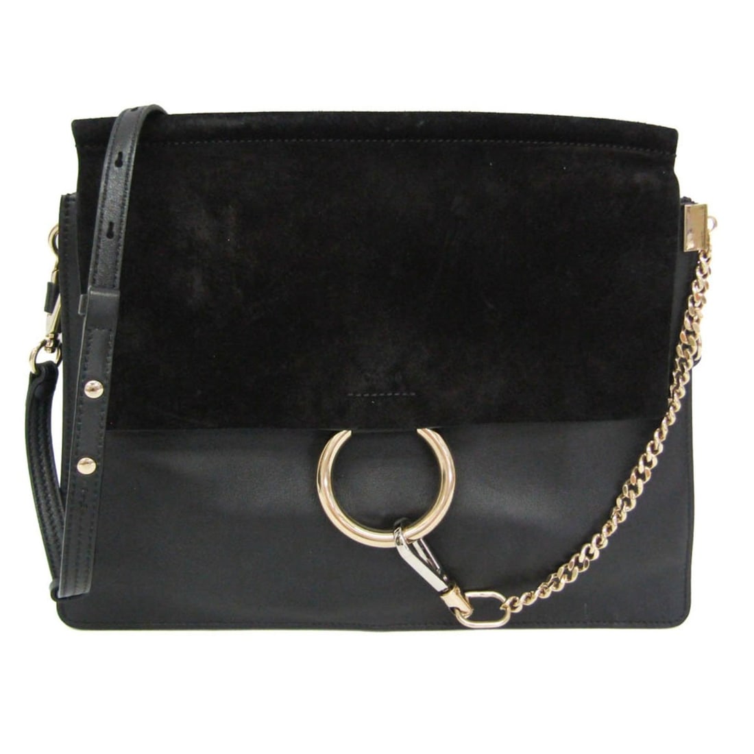 Chloé Faye Medium Women's Leather,Suede Shoulder Bag Black
