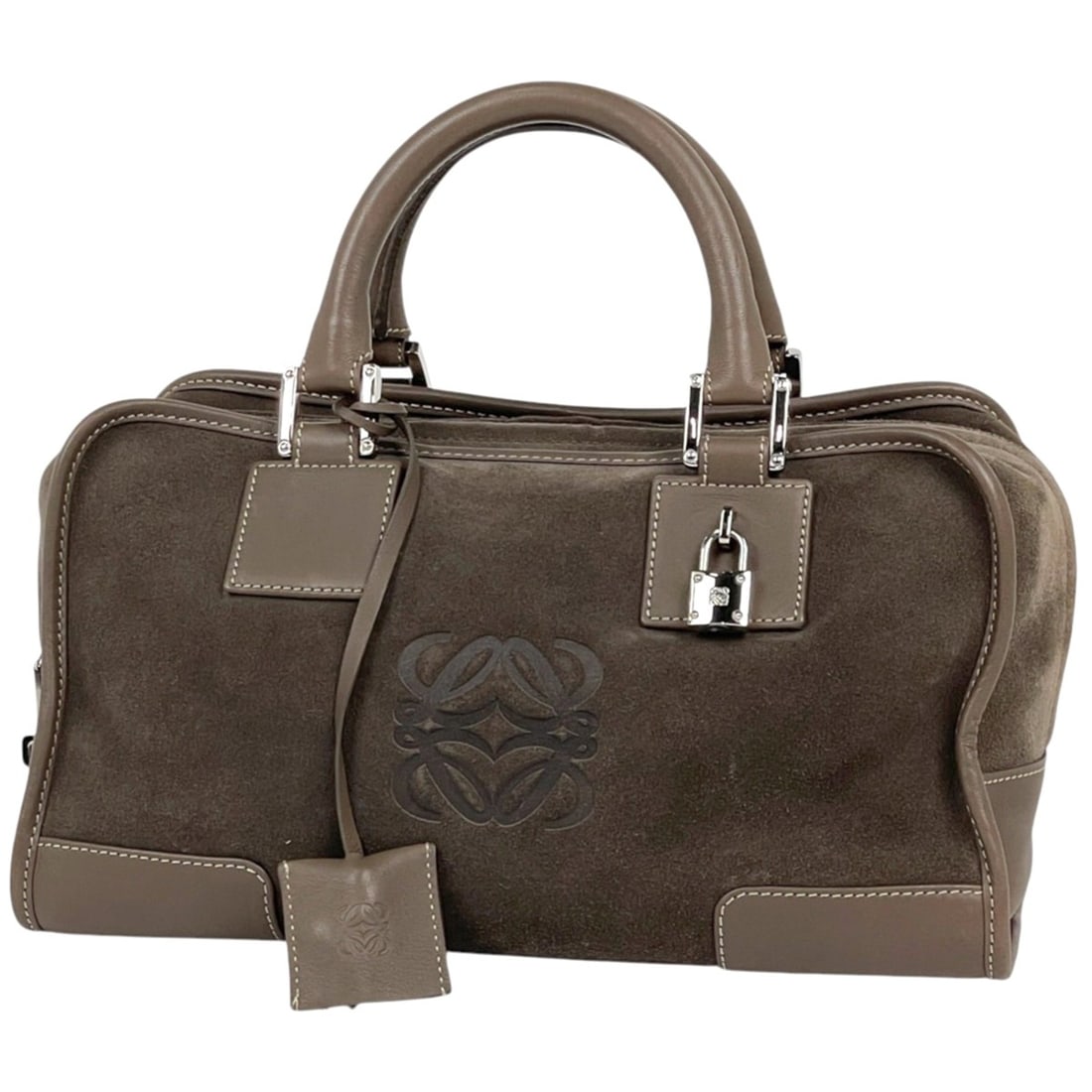 Loewe Amazona 28 Anagram Suede Brown Handbag for Women