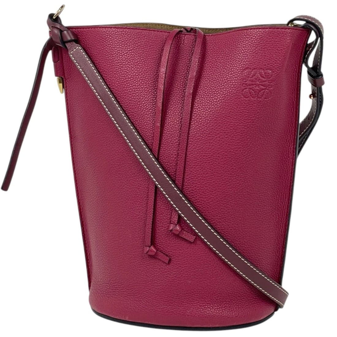 Loewe Gate Bucket Shoulder Bag, Leather, Pink, Women's