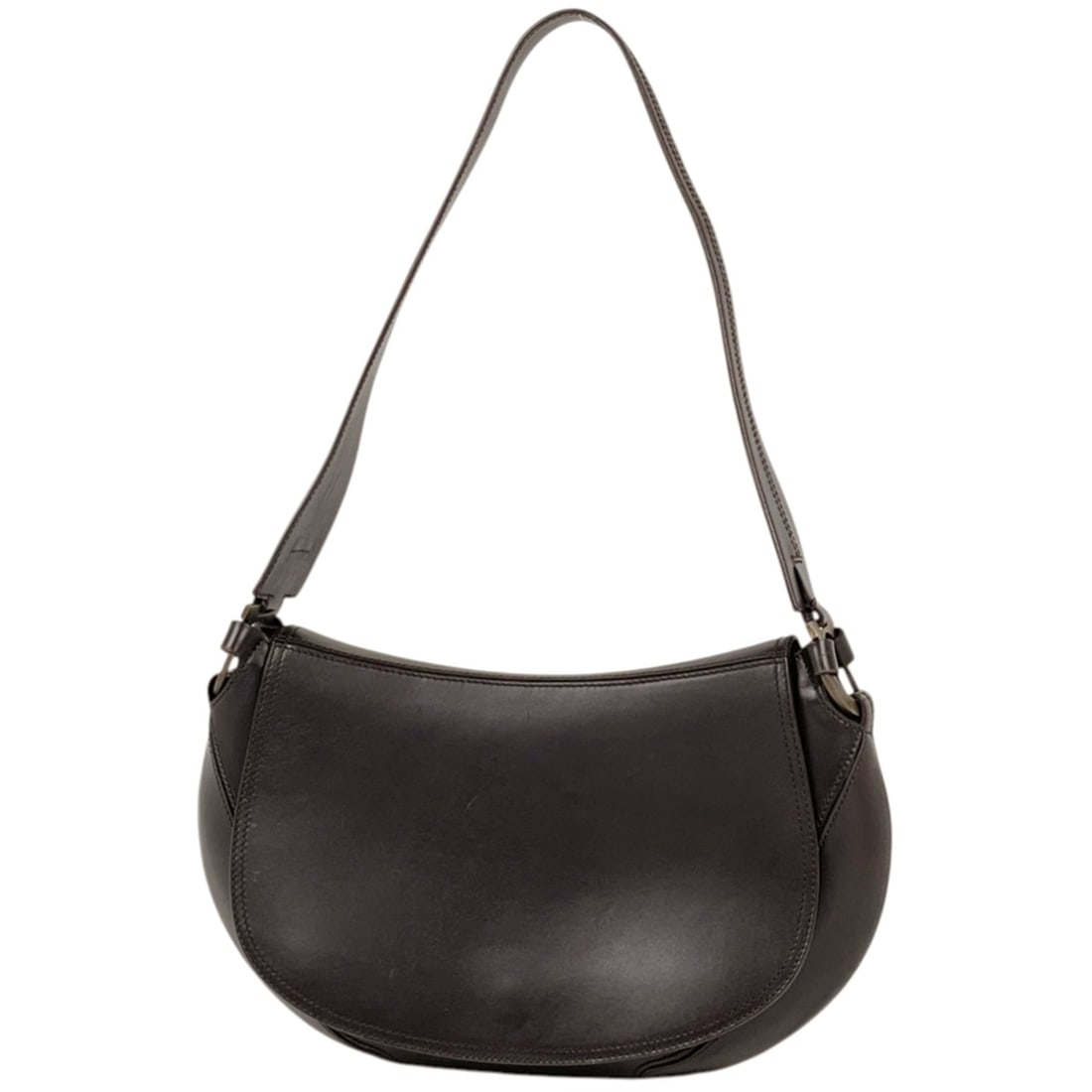 Salvatore Ferragamo Gancini One-Shoulder Leather Bag, Brown, for Women