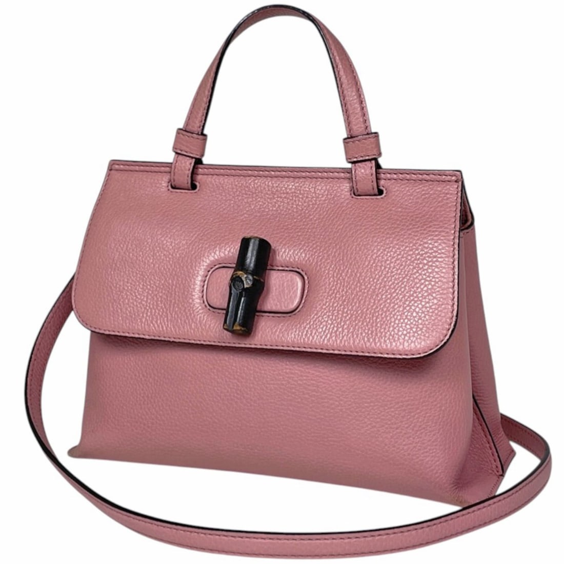 Gucci Bamboo Daily Top Handle 2-Way Shoulder Bag, Leather, Pink, 370831, Women's: --- Catalog ---Category: SizeSize (HxWxD): 19cm x 28cm x 9cm / 7.48'' x 11.02'' x 3.54''Category: DesignType: Handbag, Shoulder bagColor: PinkStyle: EverydayGender: WomenMaterial: Leather Category: Ge
