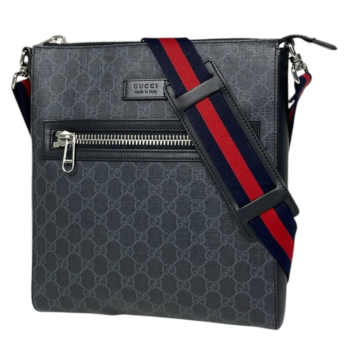 Gucci GUCCI Shoulder Bag GG Pattern Supreme Sherry Line Web Coated Canvas Black 474137 Men's: --- Catalog ---Category: SizeSize (HxWxD): 30cm x 26.5cm x 4cm / 11.81'' x 10.43'' x 1.57''Category: DesignType: Shoulder bagColor: BlackGender: MenMaterial: Coated canvas , Leather Category: GeneralL