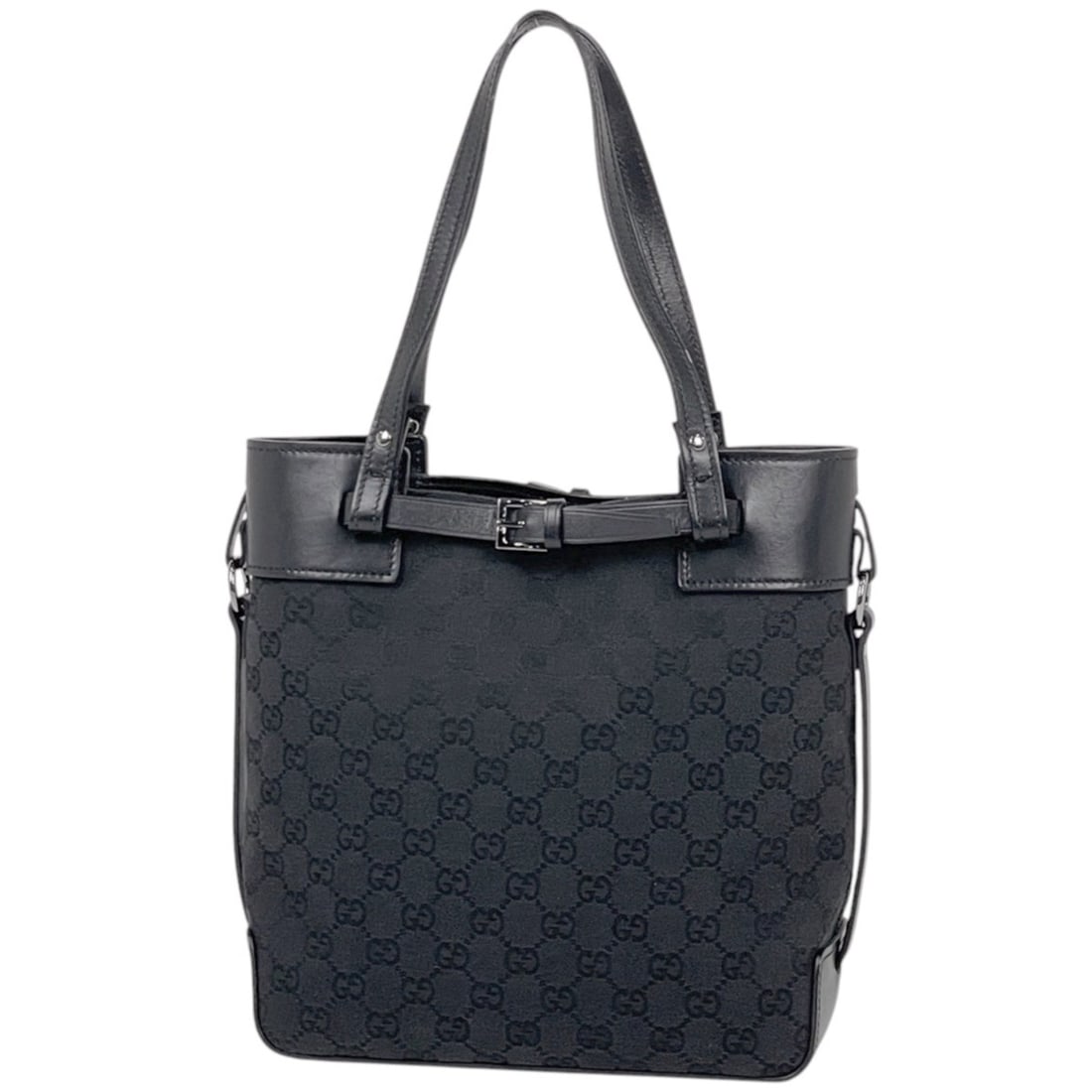Gucci GUCCI Tote Bag GG Pattern Canvas Black 107757 Women's: --- Catalog ---Category: SizeSize (HxWxD): 26cm x 24cm x 10cm / 10.23'' x 9.44'' x 3.93''Category: DesignType: Tote bagColor: BlackGender: WomenMaterial: GG canvas , Leather Category: GeneralLine: GG 