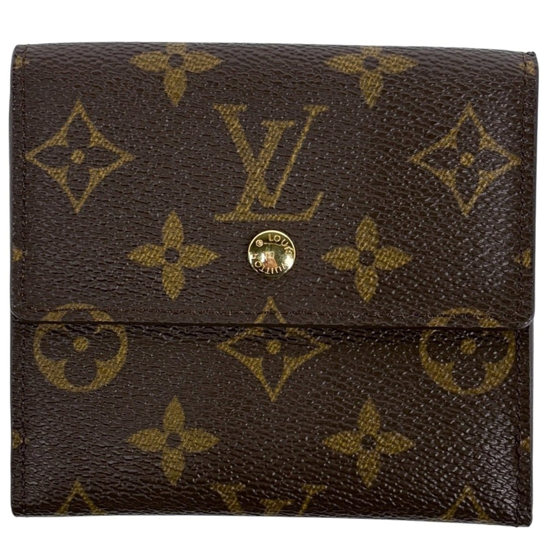 Louis Vuitton Porte Monnaie Billet Carte Credit Double Hook Monogram Brown M61652 Women's
